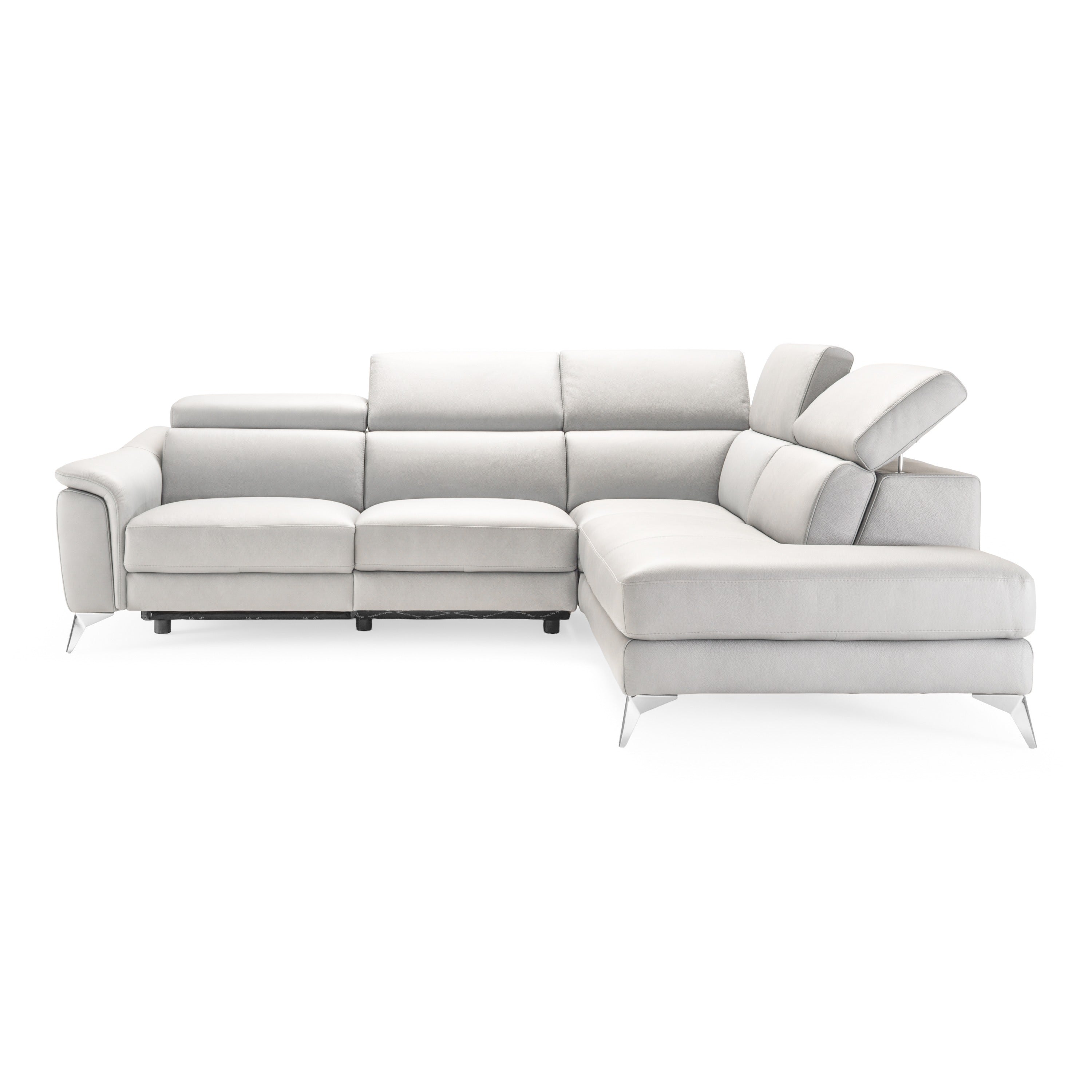 Monte Carlo Italian Modern Leather Right Facing Sectional Sofa