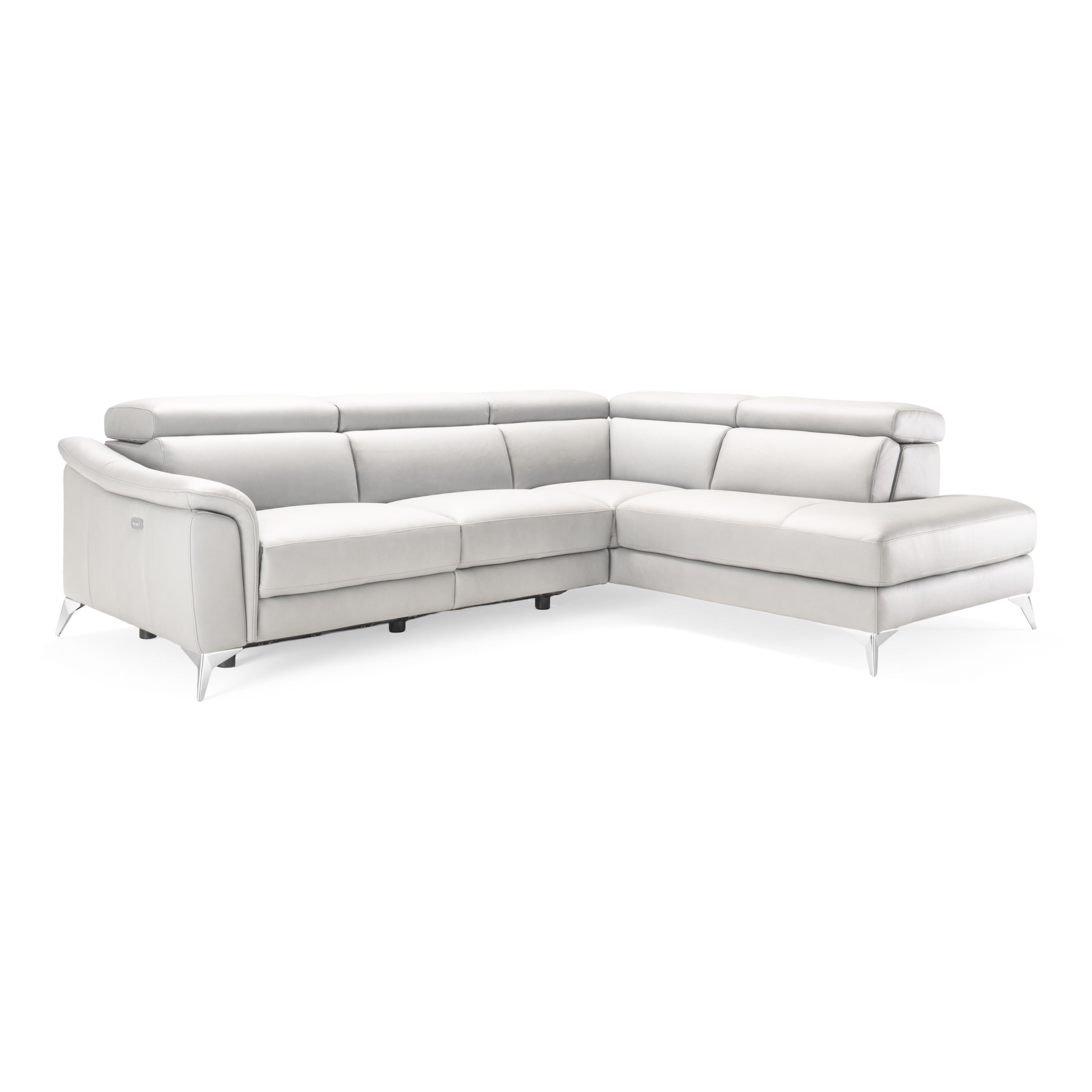 Monte Carlo Italian Modern Leather Right Facing Sectional Sofa