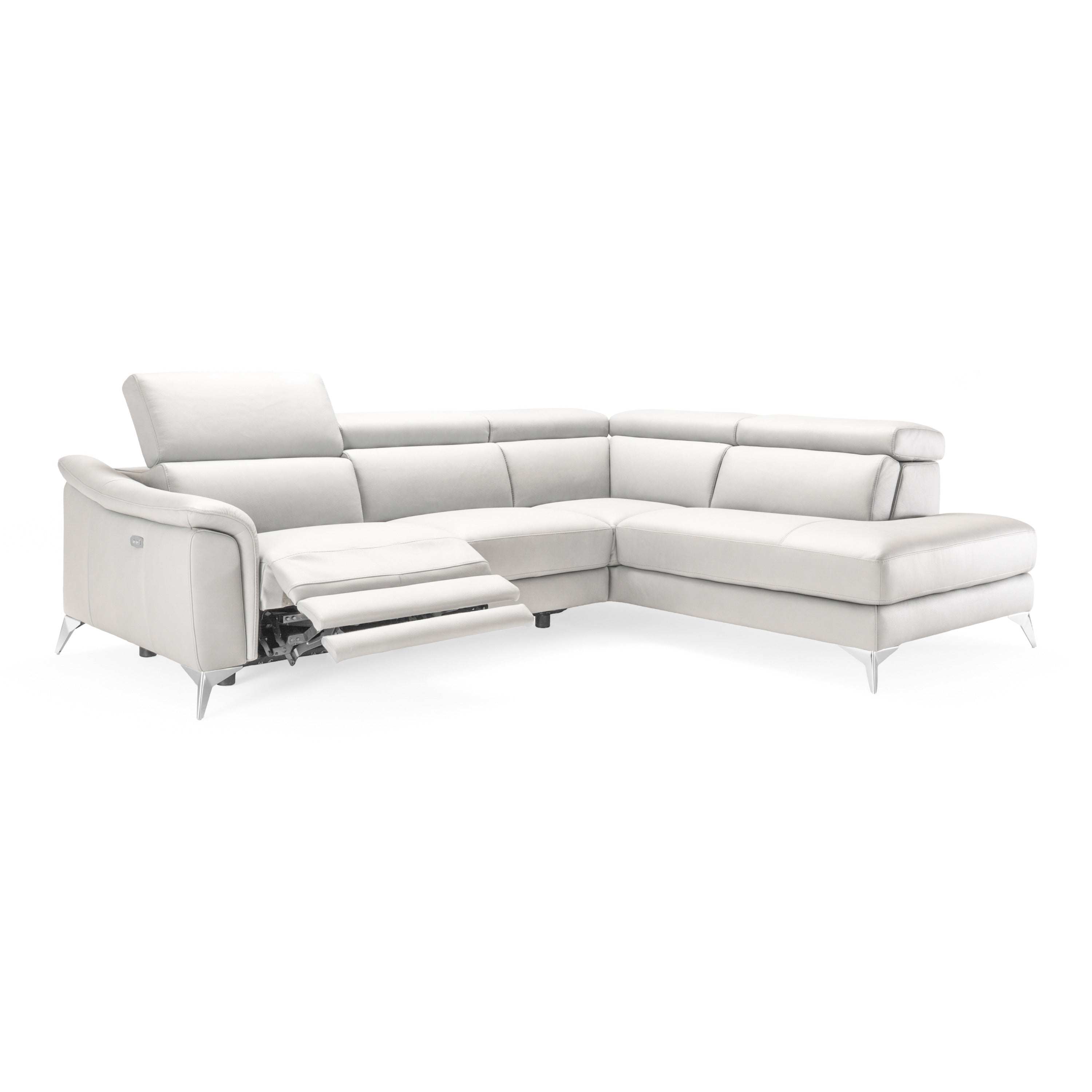 Monte Carlo Italian Modern Leather Right Facing Sectional Sofa