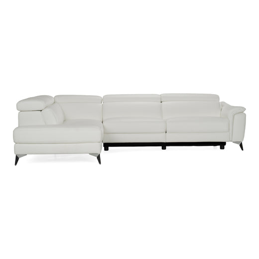Monte Carlo Italian Modern Leather Left Facing Sectional Sofa