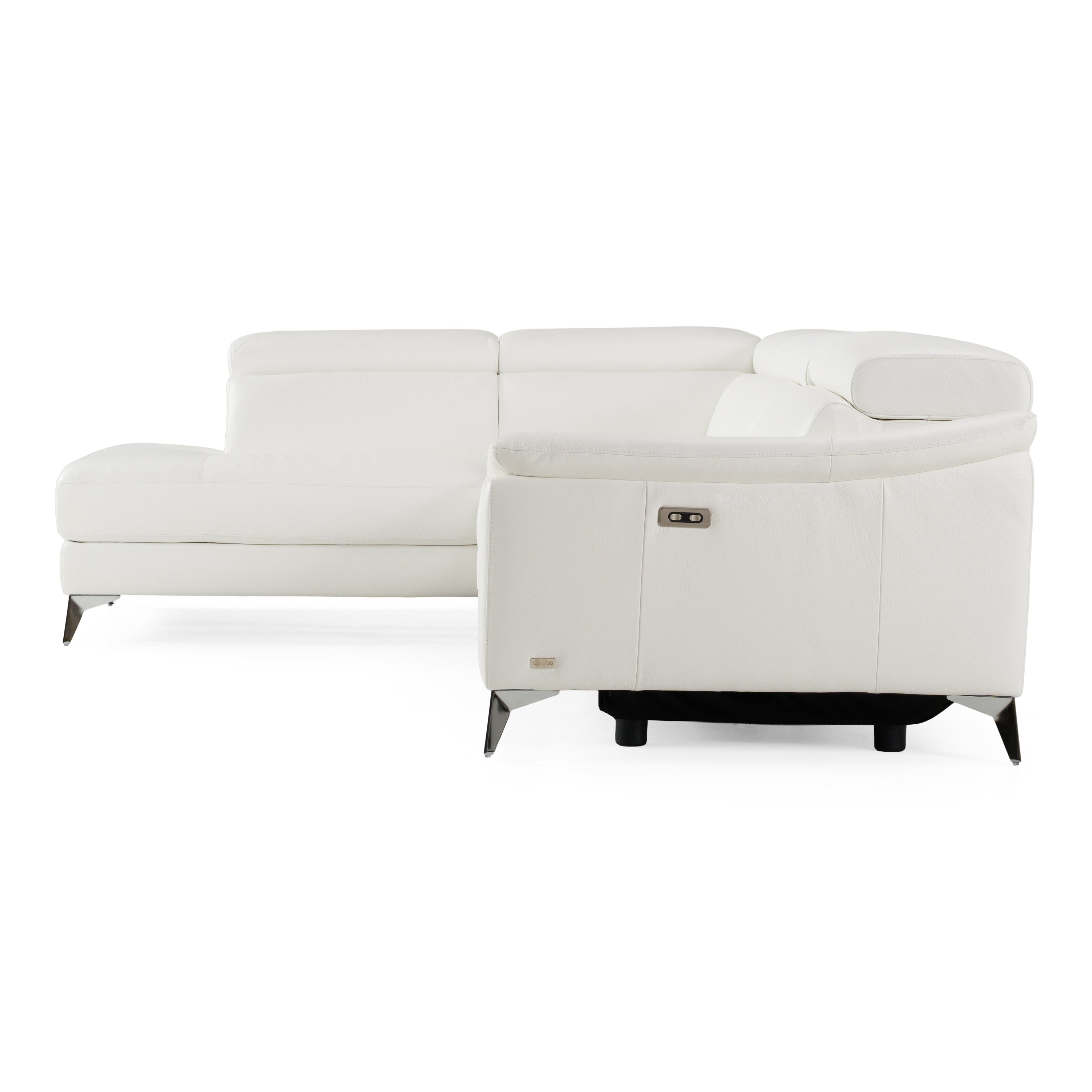 Monte Carlo Italian Modern Leather Left Facing Sectional Sofa