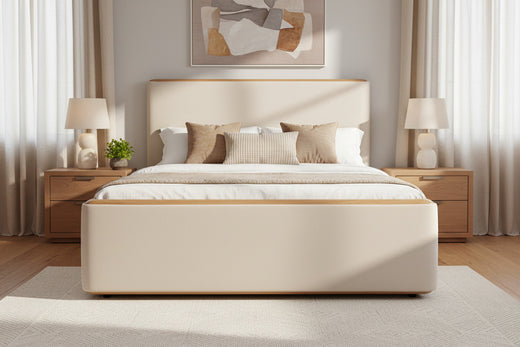 Mora - Modern Fabric and Wood Bed