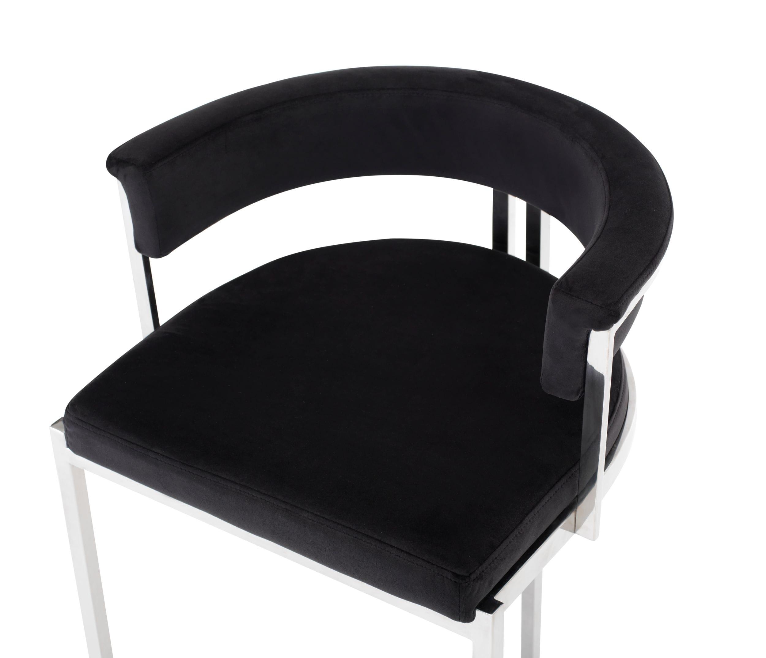 Modrest Munith Modern Velvet Stainless Steel Counter Stool