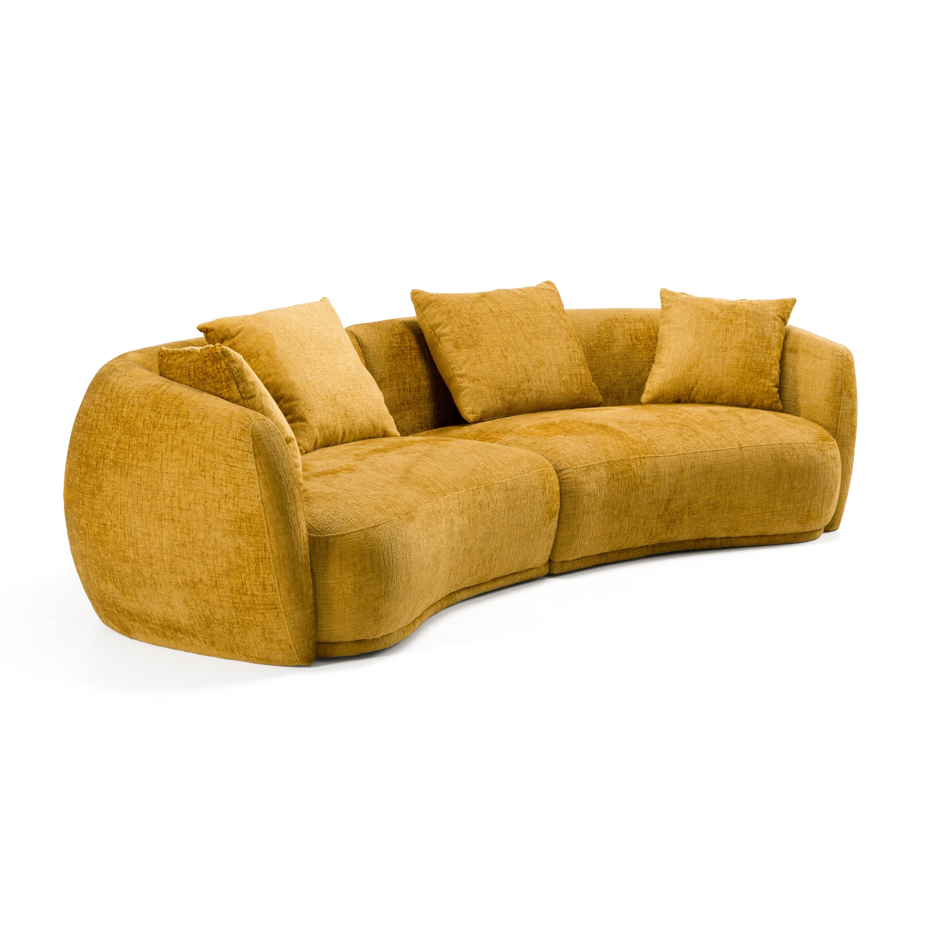 Divani Casa Oakland Modern Mustard Fabric 4 Seat Sofa