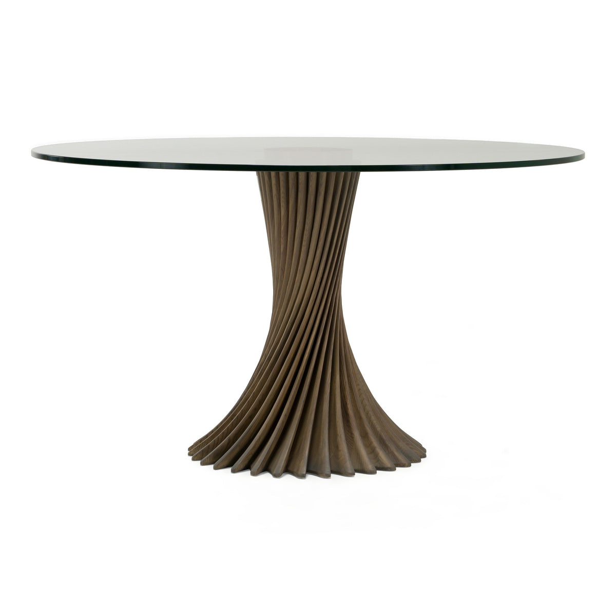 Ocasio - Modern Glass and Ash Round Dining Table