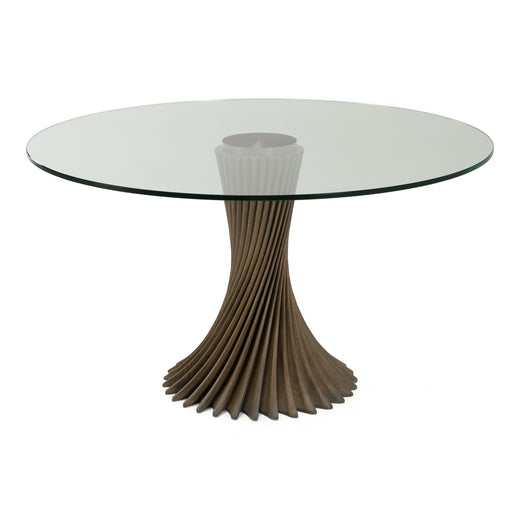 Ocasio - Modern Glass and Ash Round Dining Table