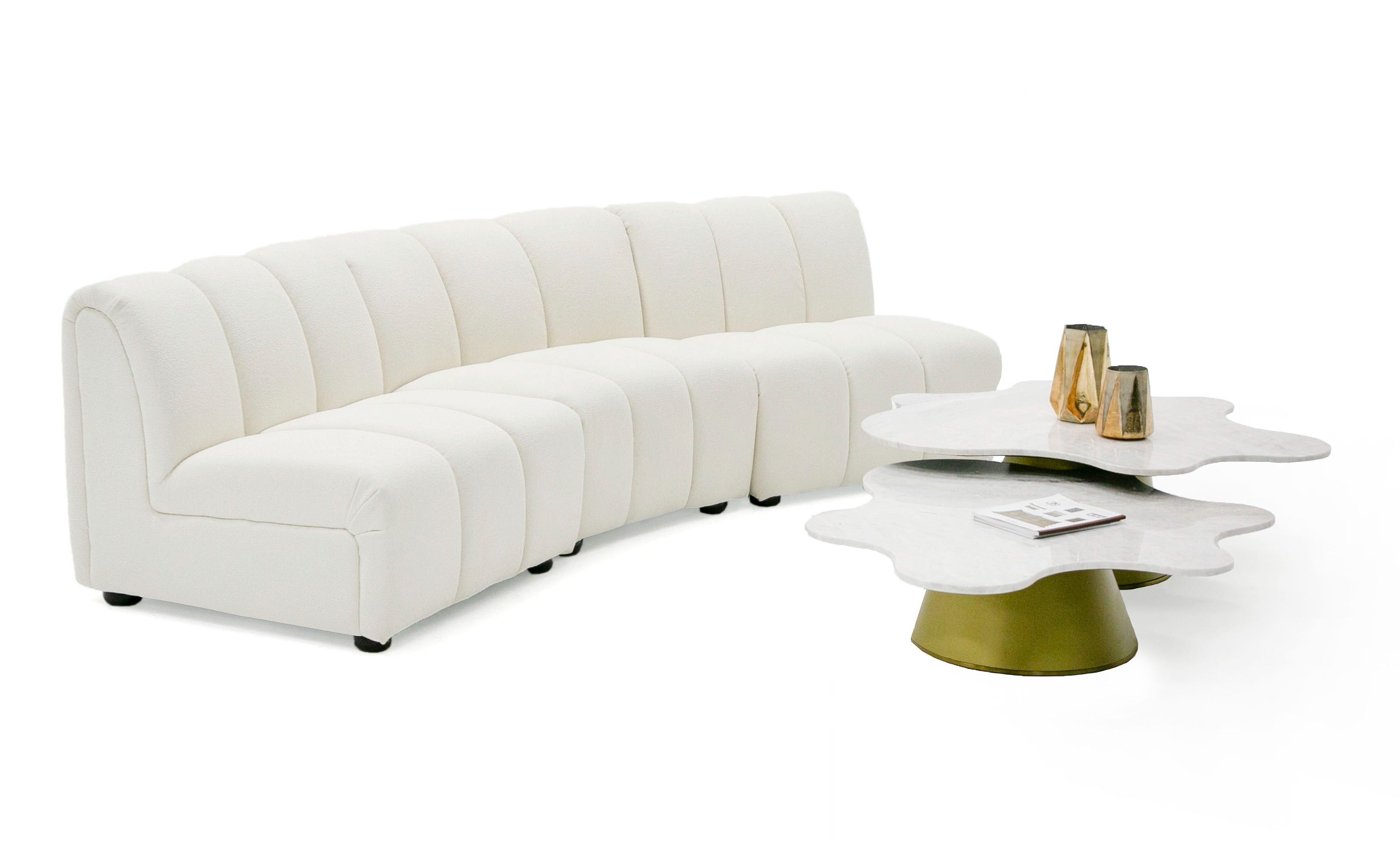 Divani Casa Olandi - Modern Fabric Curved Sectional Sofa-Sectional Sofa-VIG-Wall2Wall Furnishings