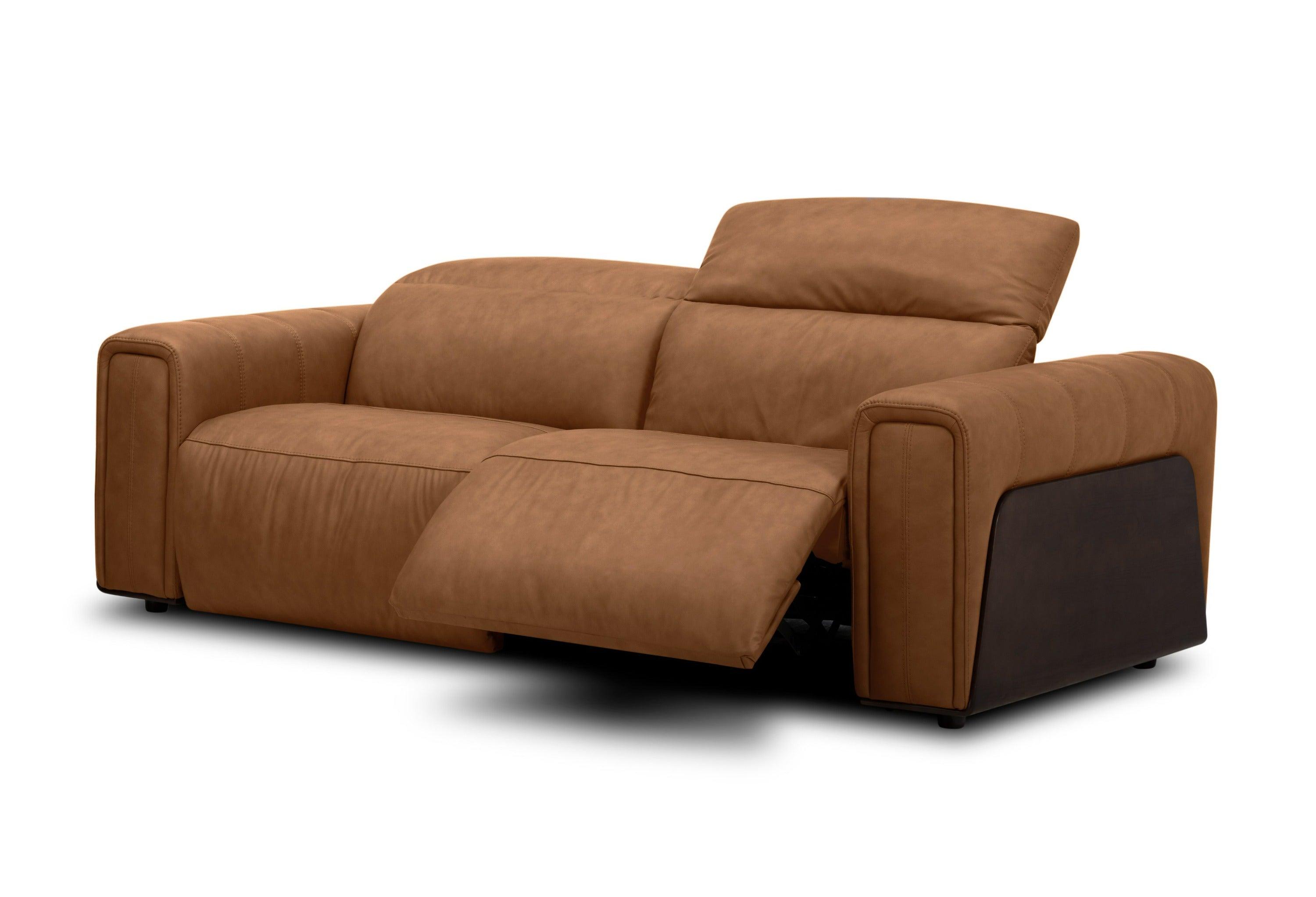 Divani Casa Sandstone Modern Leather Sofa w/ 2 Electric Recliners