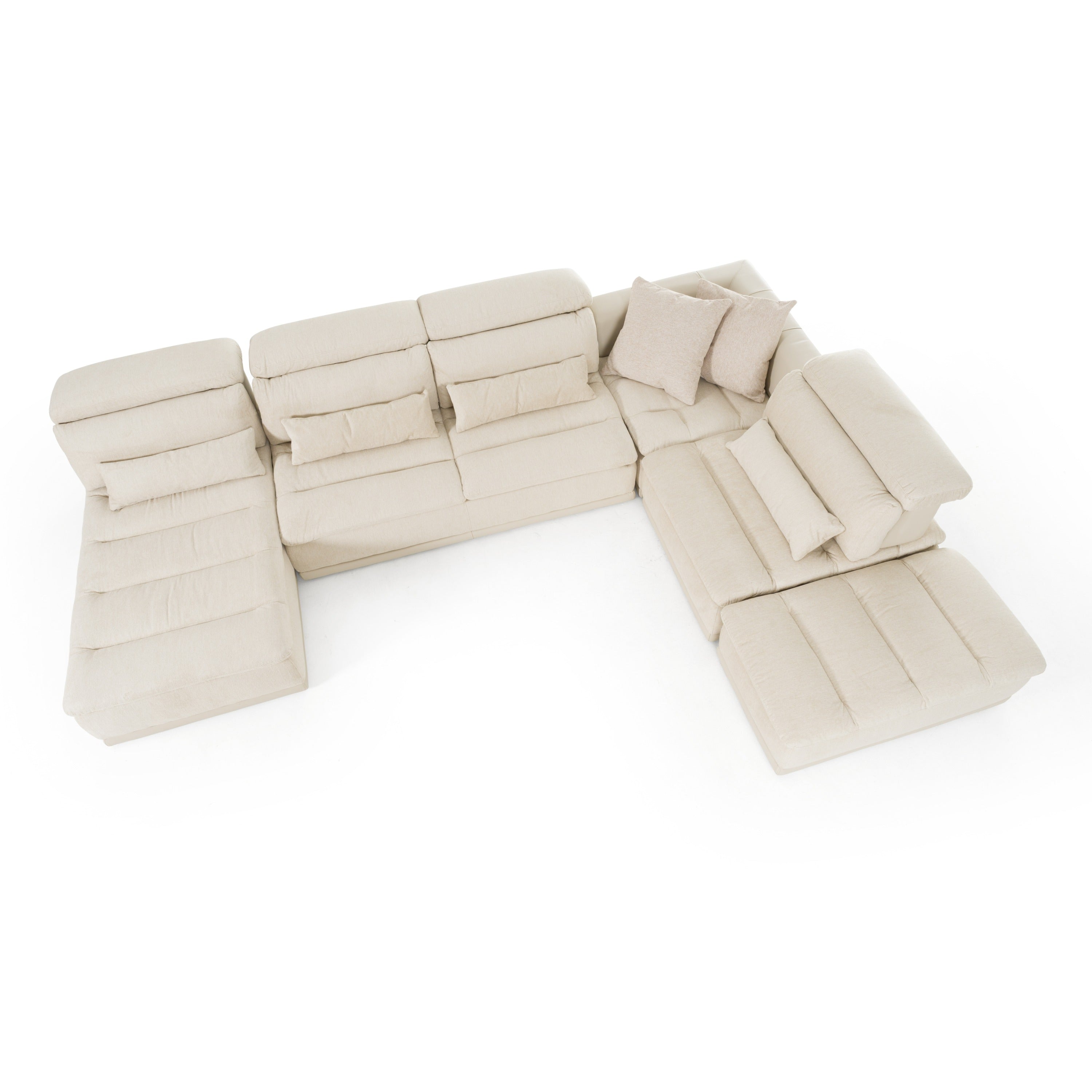 David Ferrari Panorama Italian Modern Fabric Modular Sectional Sofa