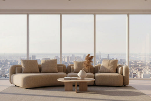 Percy - Contemporary Fabric Left Facing Chaise Sectional Sofa