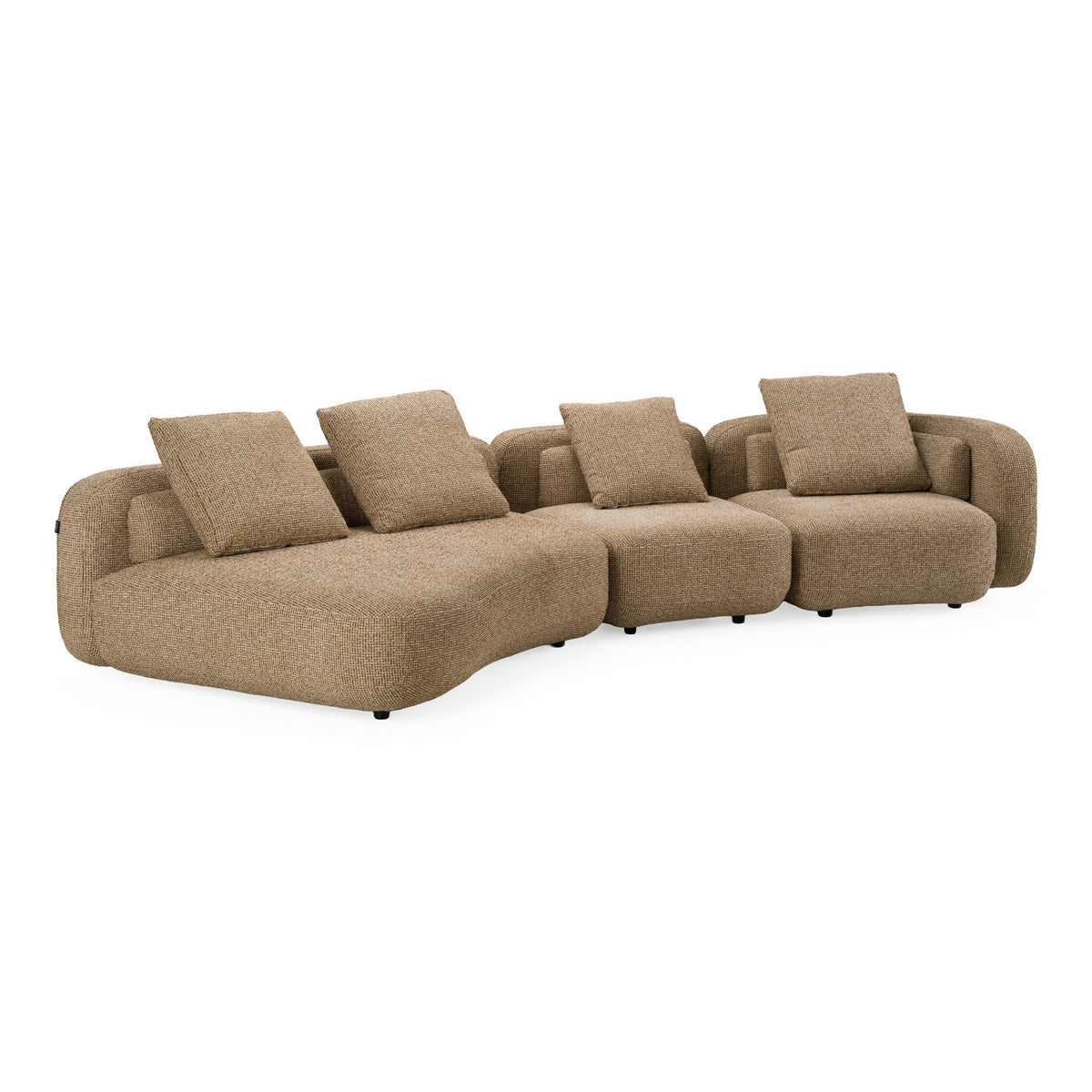 Percy - Contemporary Fabric Left Facing Chaise Sectional Sofa