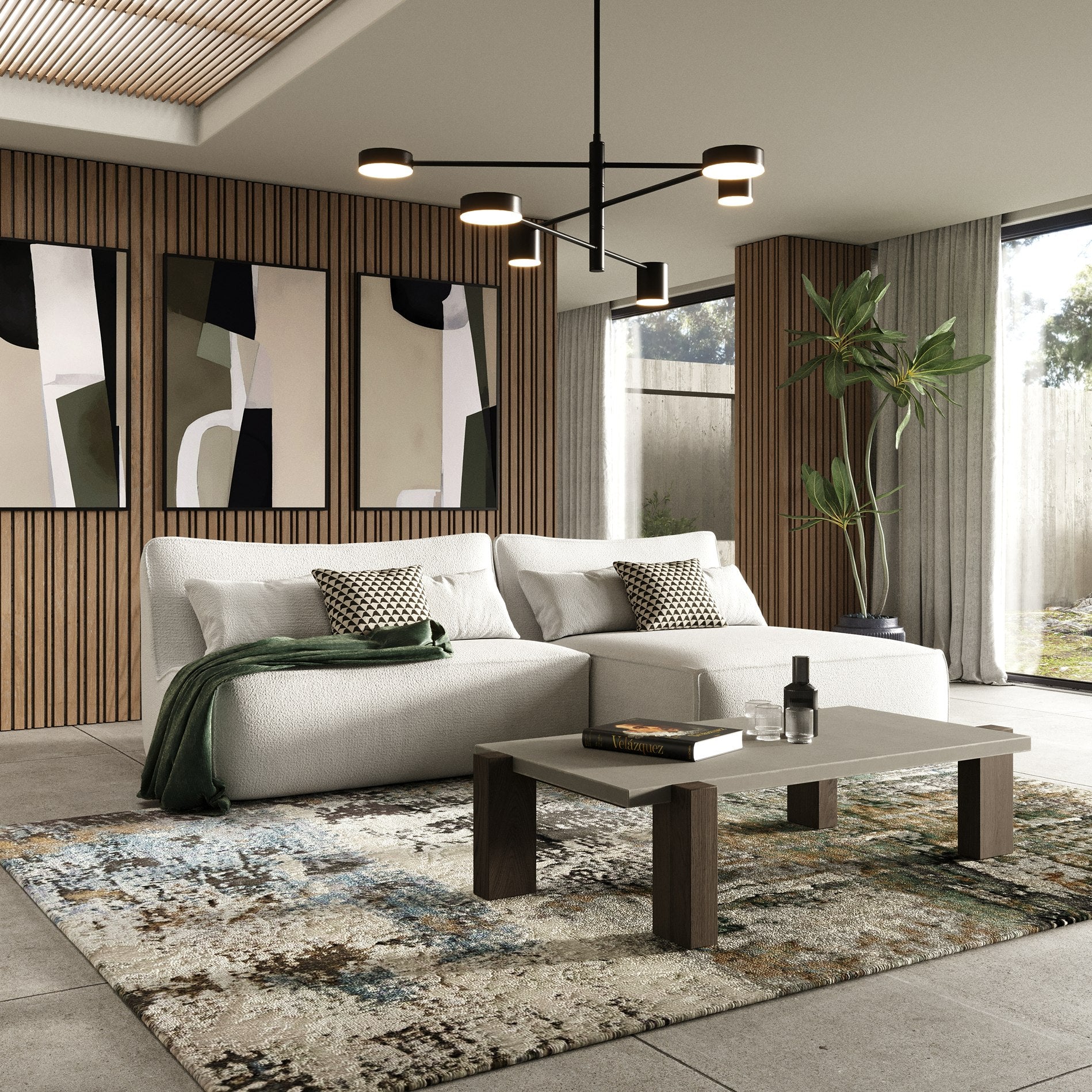 Racine Modern Fabric Modular Sectional Sofa