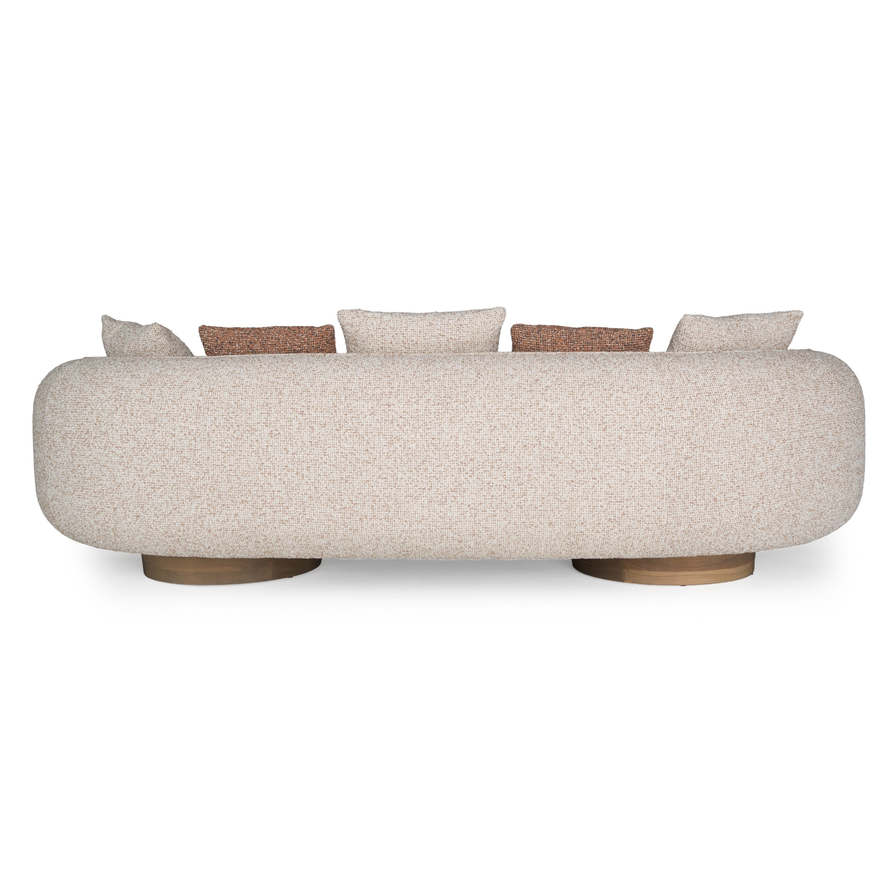 Raywood Modern Multicolored Boucle Fabric and Ash Sofa