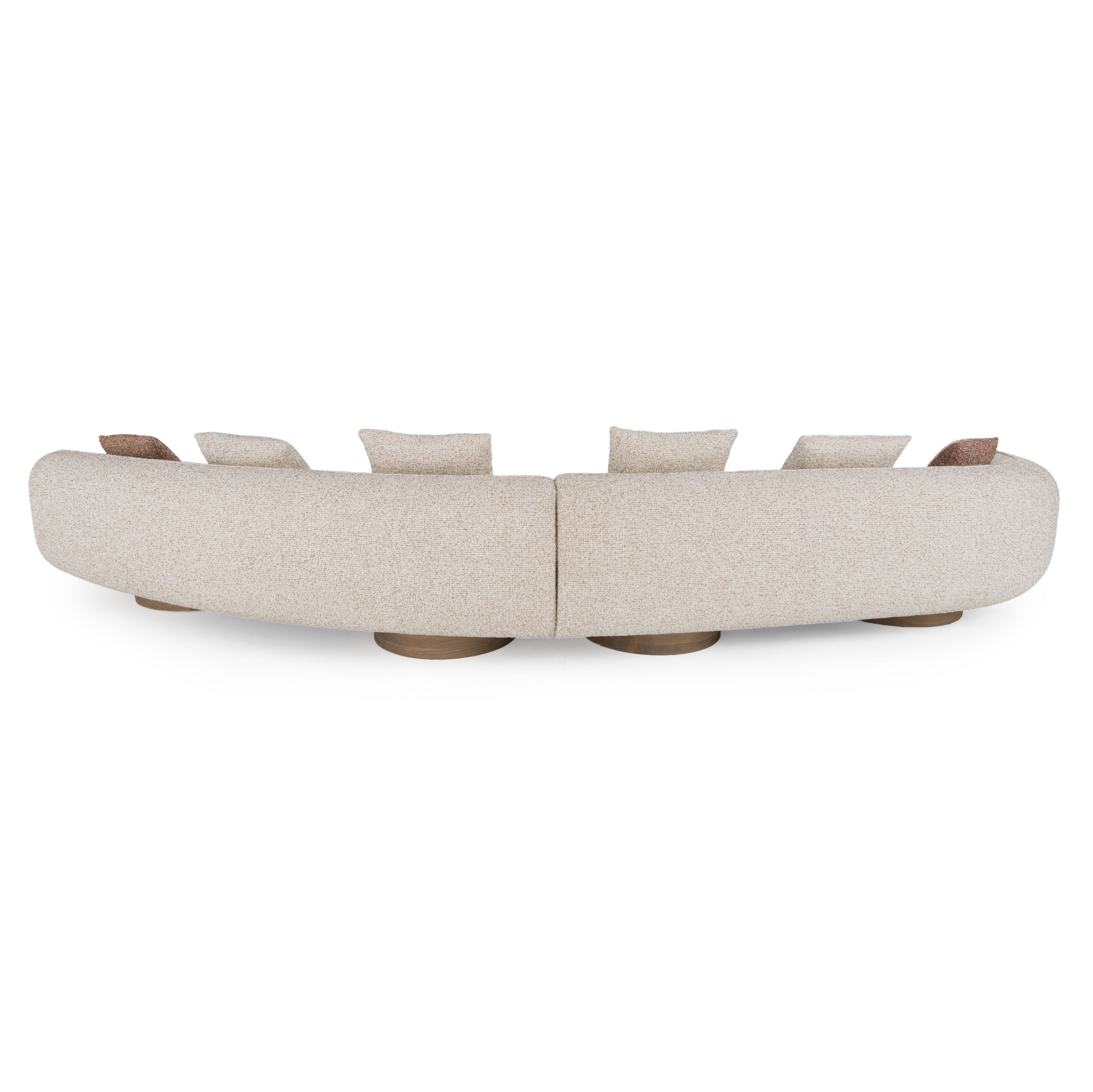 Raywood Modern Multicolored Boucle Fabric and Ash Sectional Sofa