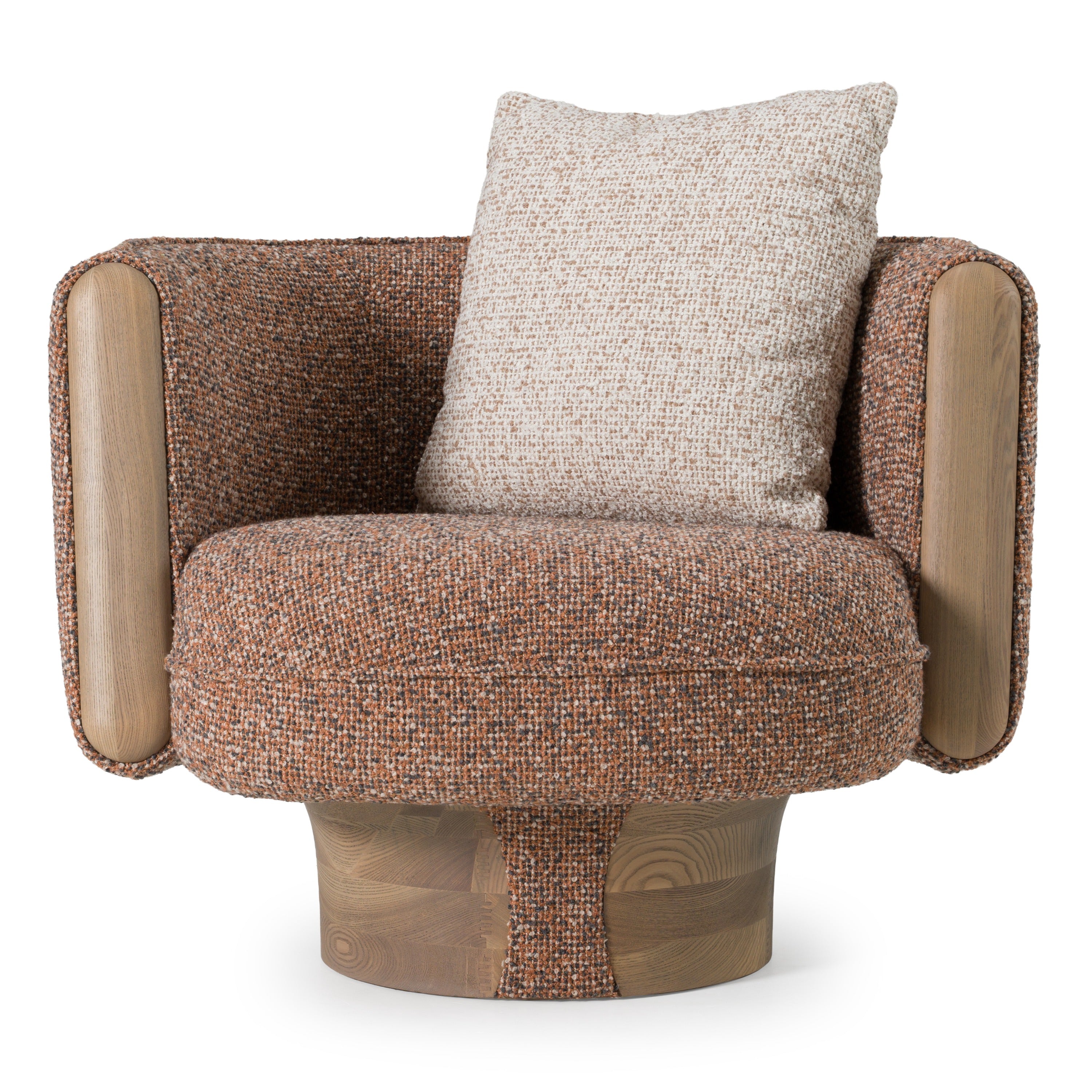 Raywood Modern Multicolored Boucle Fabric Ash Accent Chair