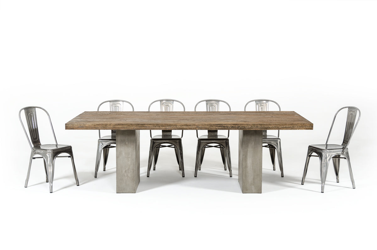 Modrest Renzo Modern Oak & Concrete 94" Dining Table-Dining Table-VIG-Wall2Wall Furnishings