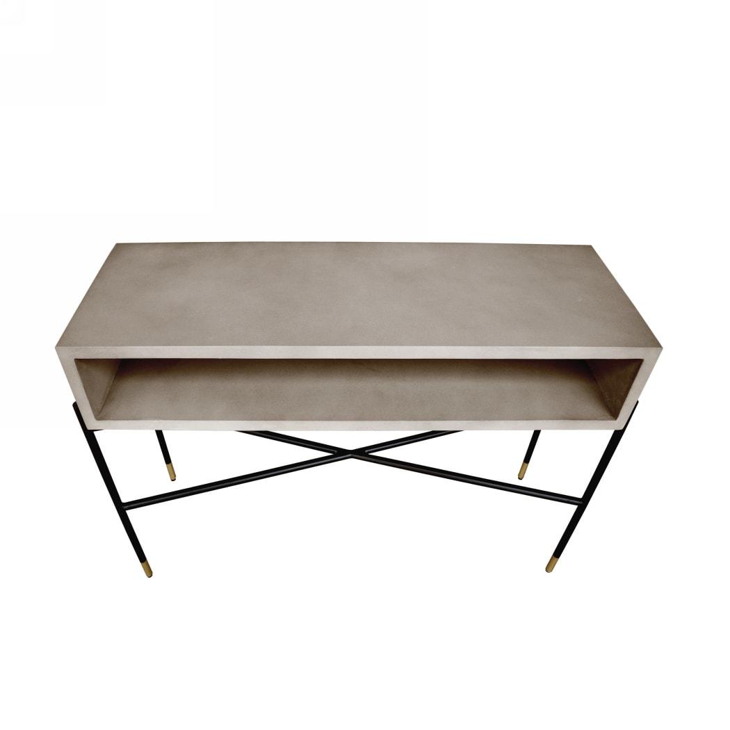 Modrest Walker Modern Concrete Metal Console Table