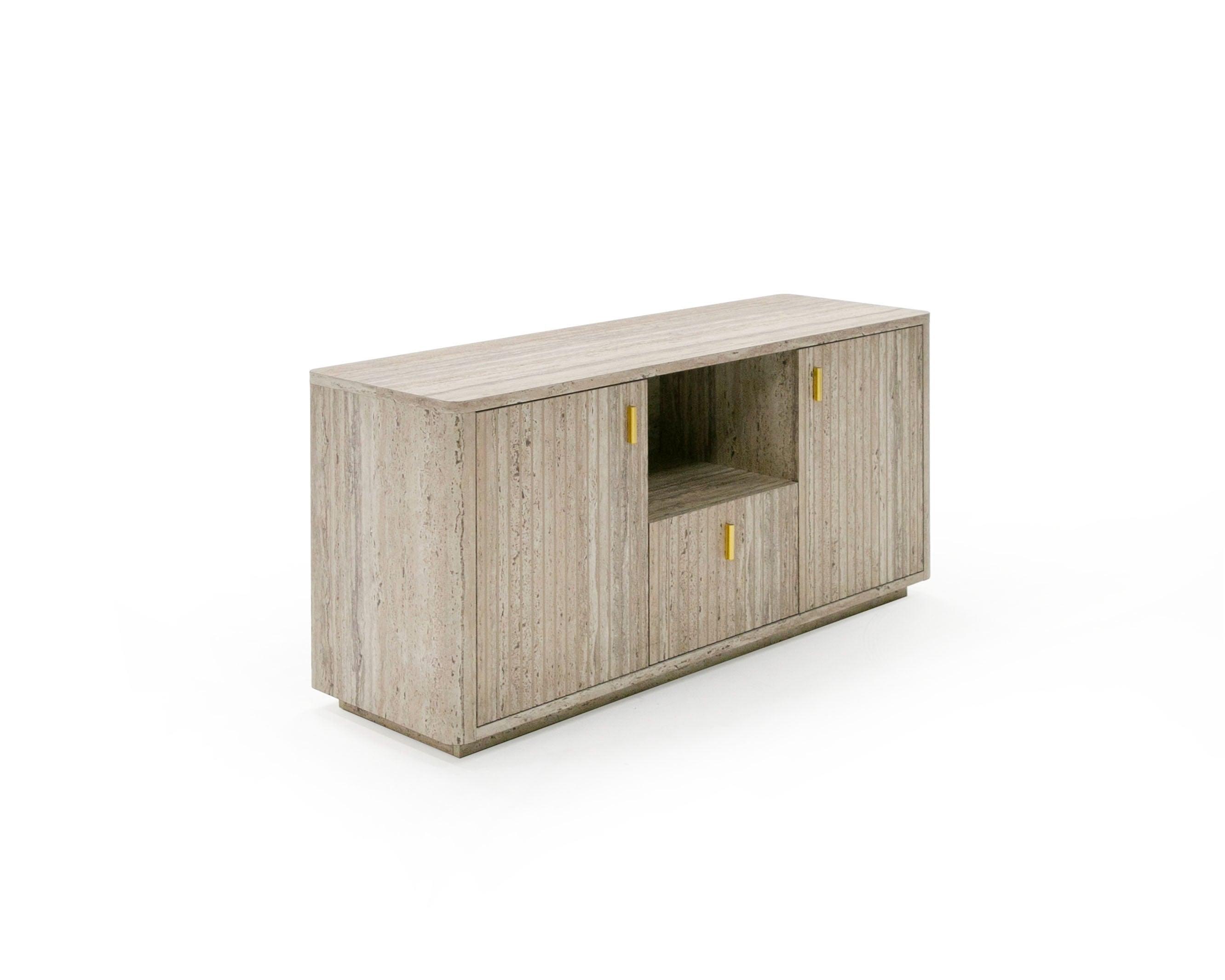 Nova Domus Roma Modern Faux Travertine File Cabinet