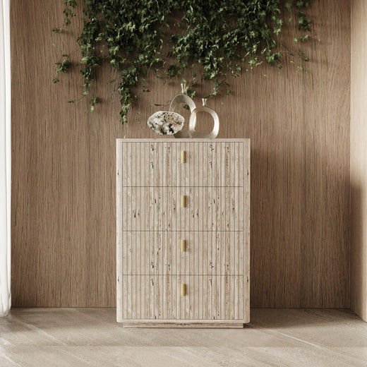 Roma Modern Faux Travertine Chest