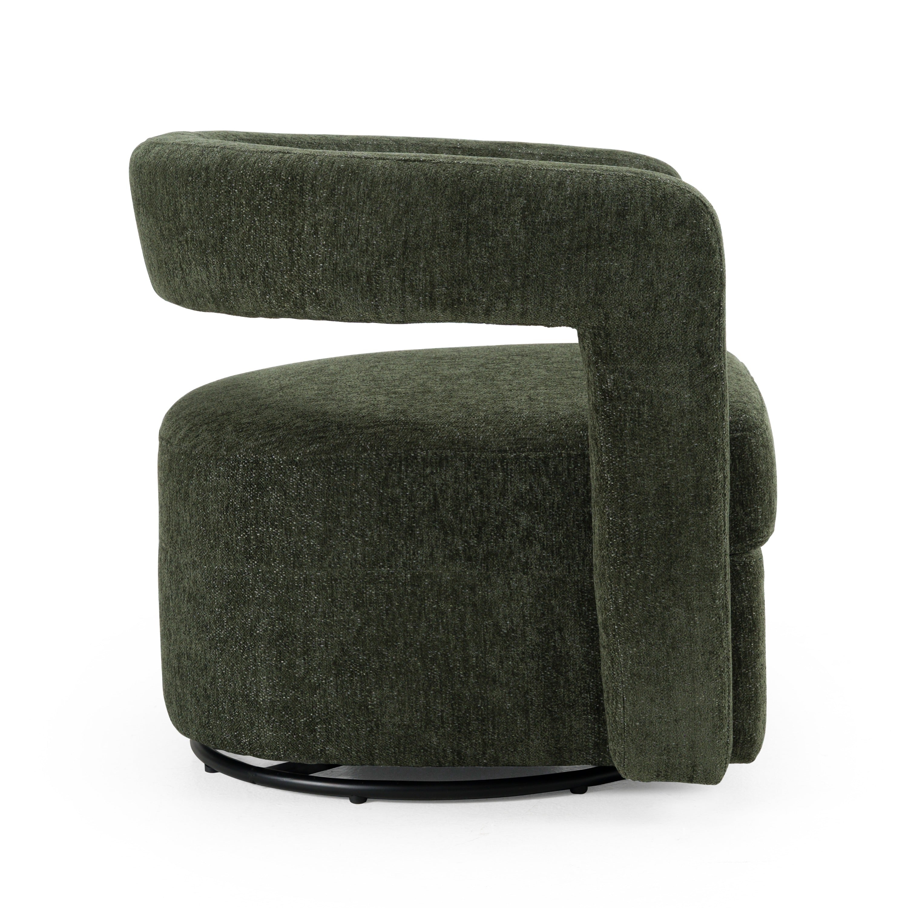 Modrest Ryan Modern Olive Fabric Swivel Accent Chair