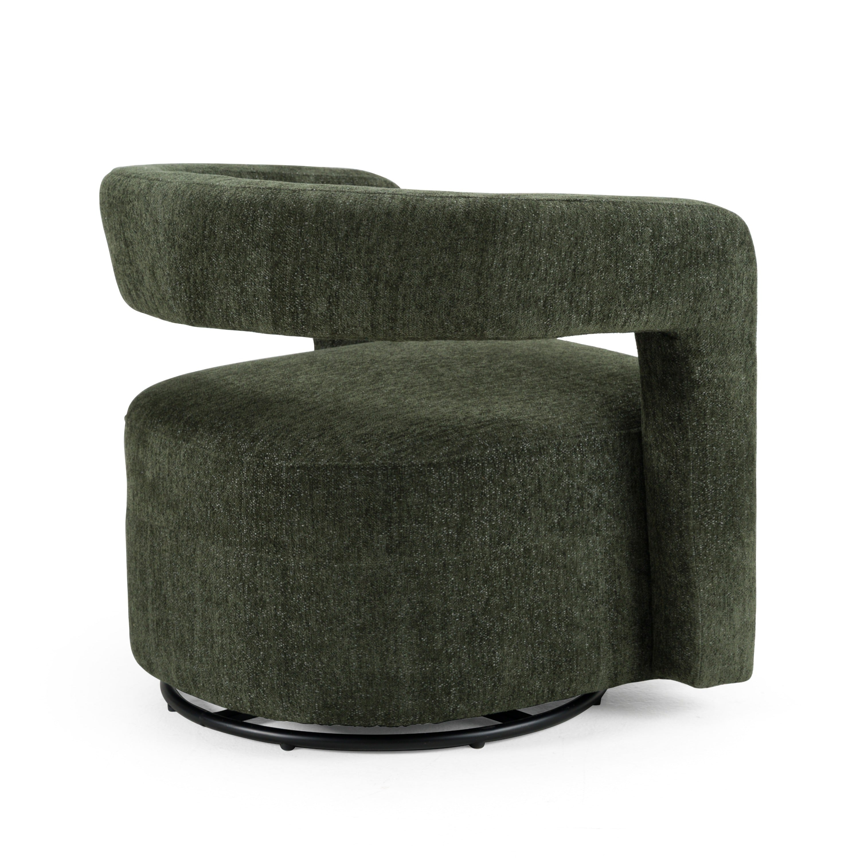 Modrest Ryan Modern Olive Fabric Swivel Accent Chair
