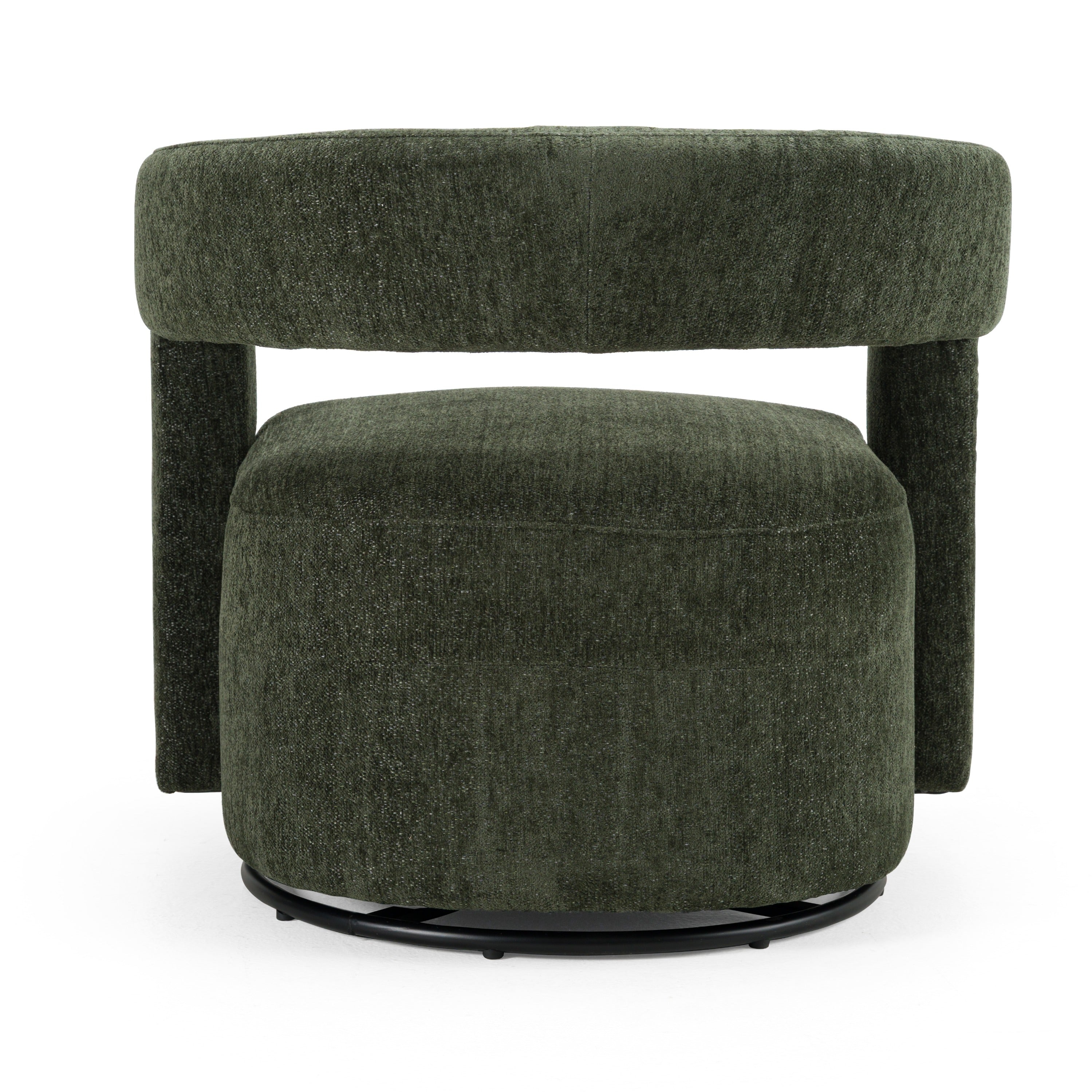 Modrest Ryan Modern Olive Fabric Swivel Accent Chair