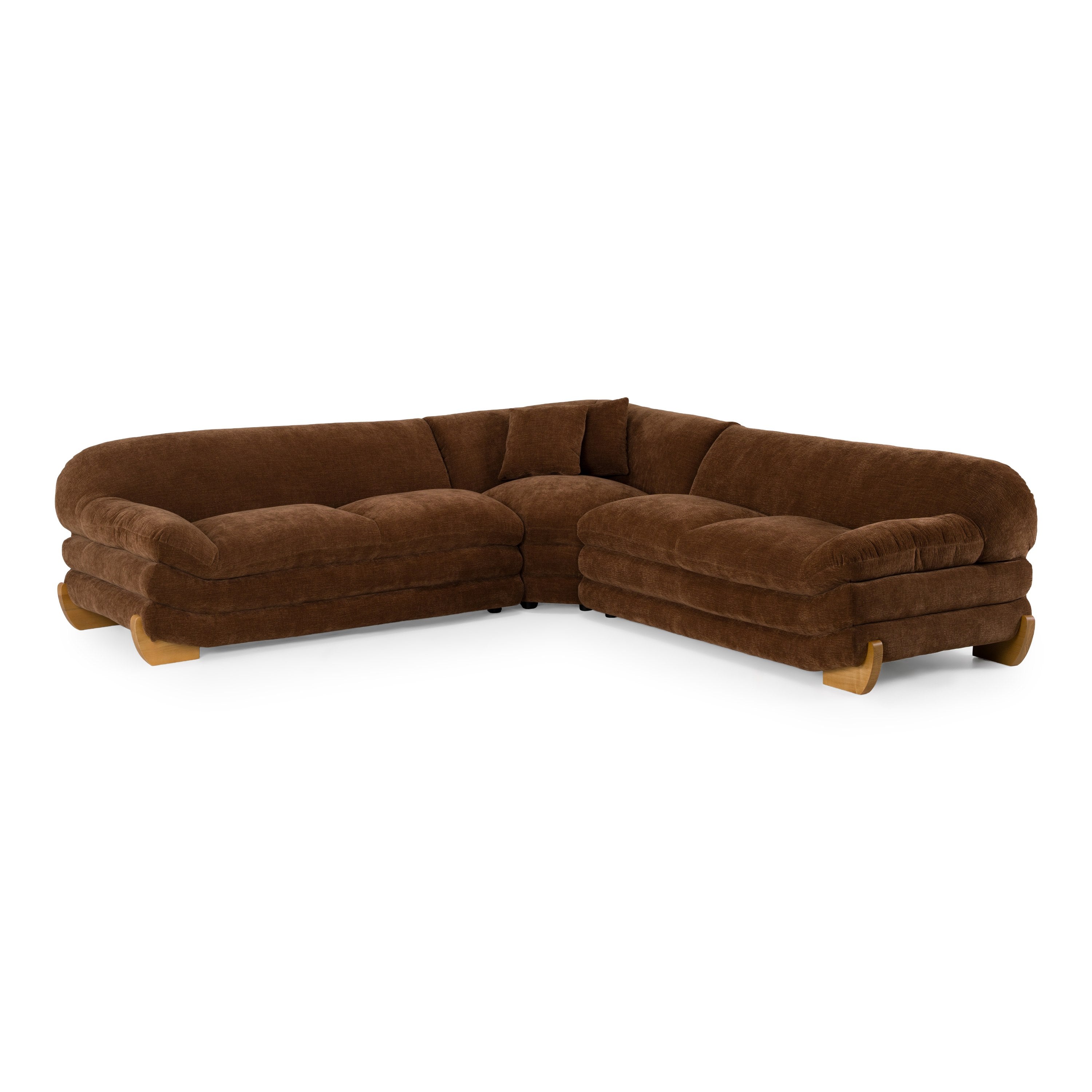 Crockett Modern Fabric Sectional Sofa