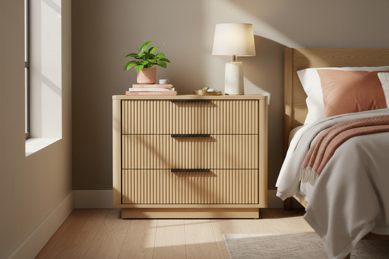 Santa Monica Modern 3 Drawer Nightstand