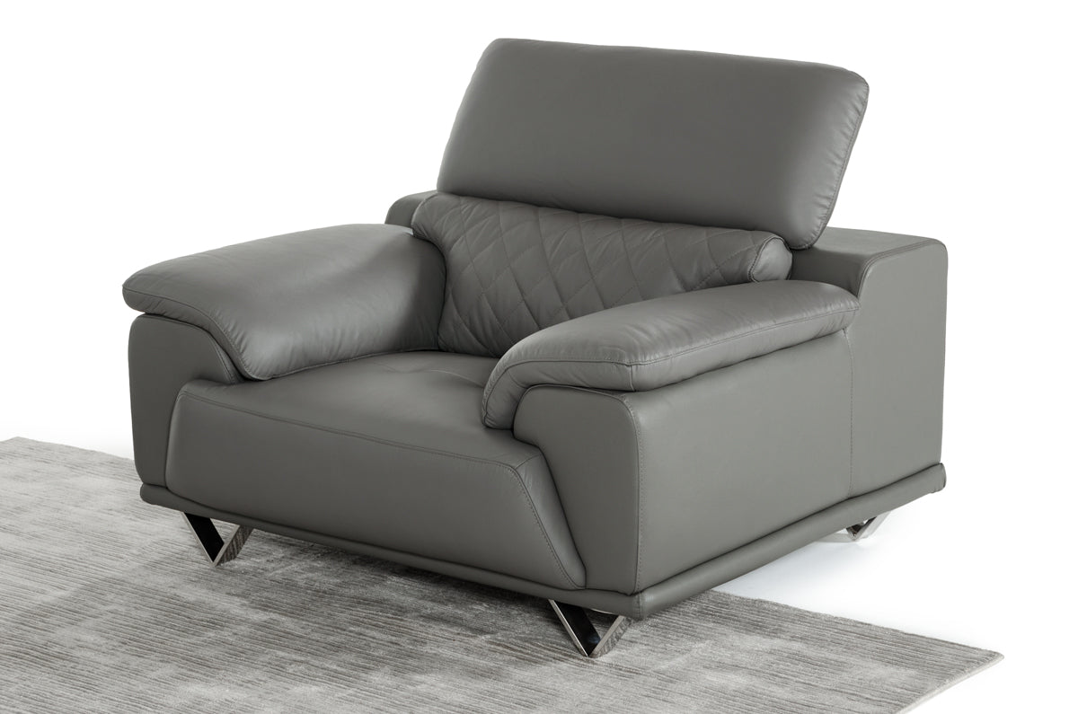 Divani Casa Wolford Modern Leather Chair-Lounge Chair-VIG-Wall2Wall Furnishings