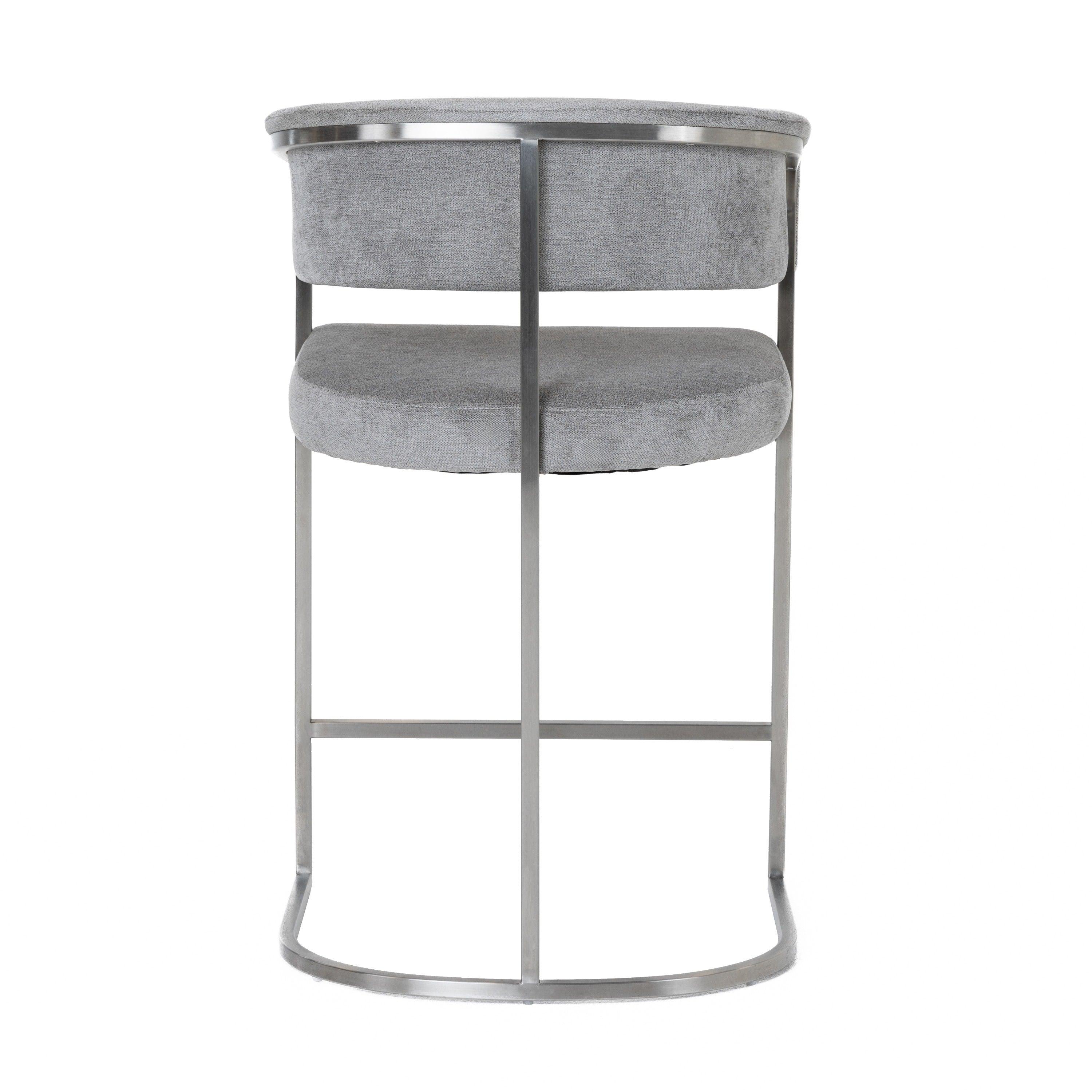 Modrest Sebastian Modern Fabric Stainless Steel Counter Chair