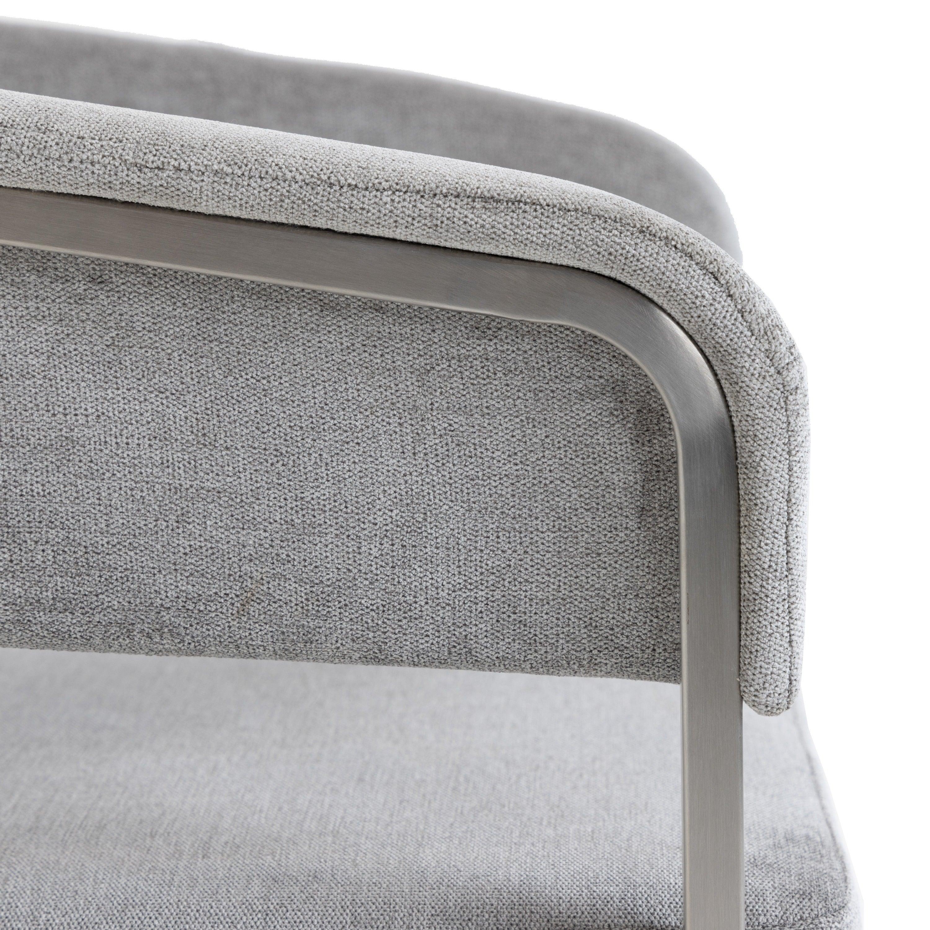 Modrest Sebastian Modern Fabric Stainless Steel Counter Chair