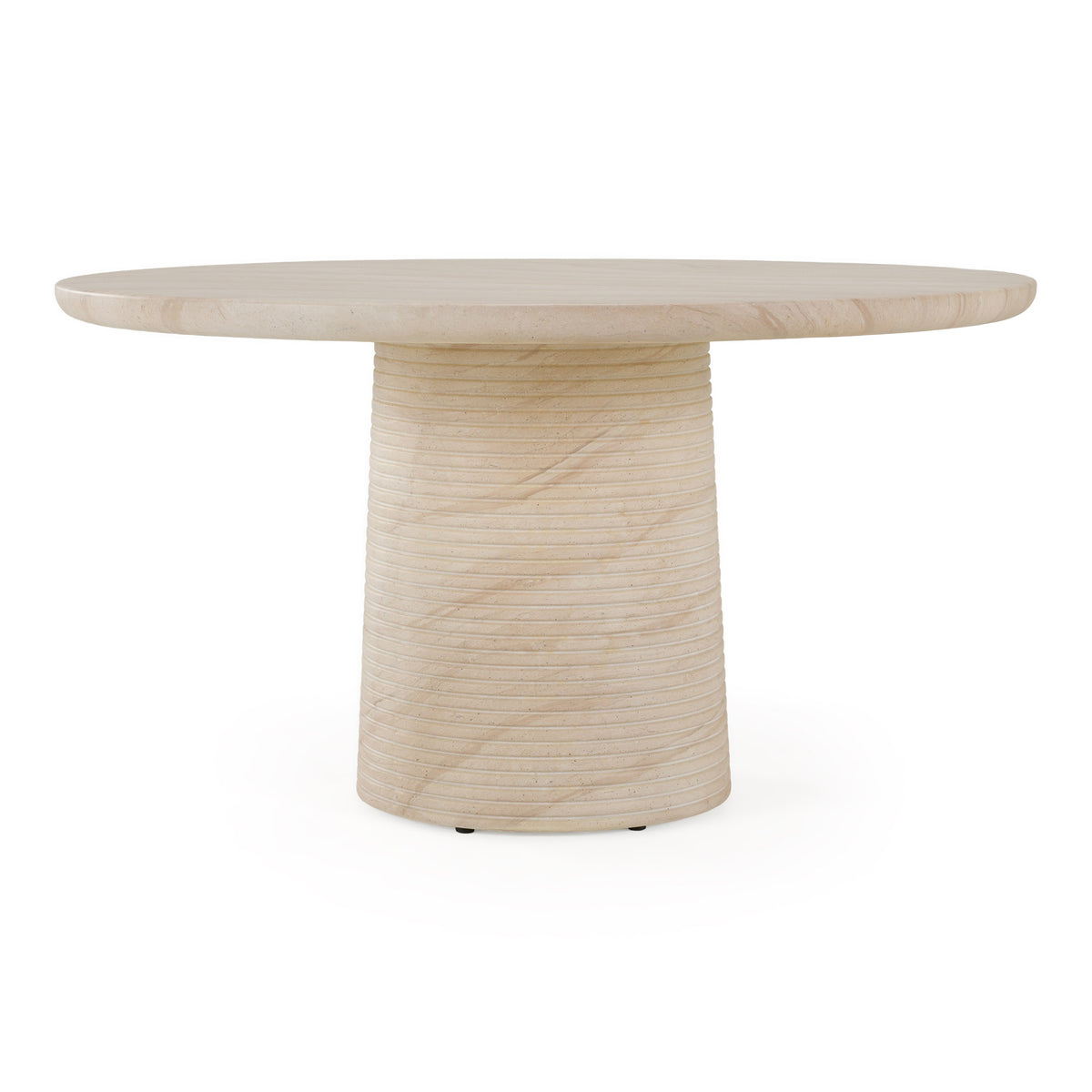 Sinai - Modern Faux Travertine Concrete Round Dining Table