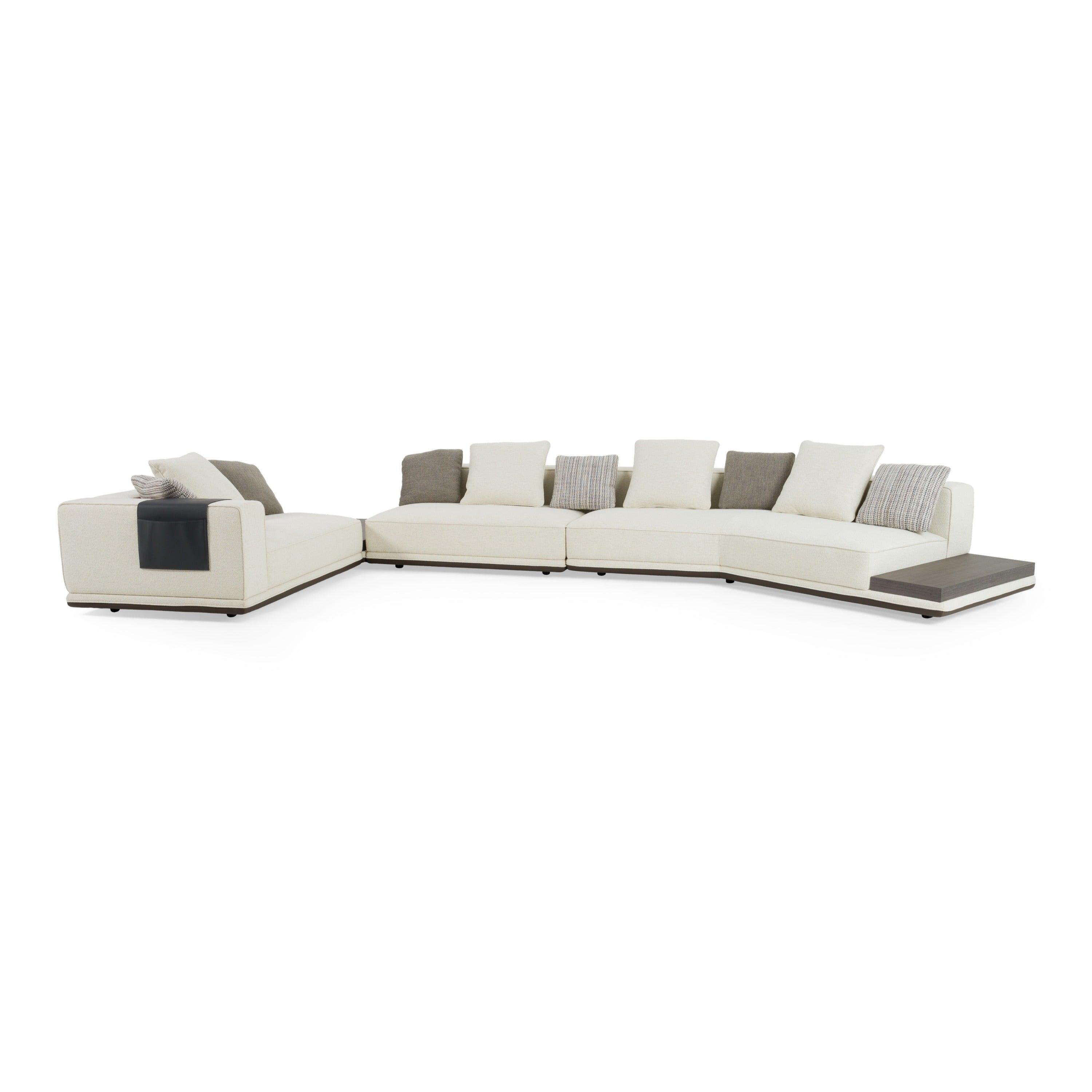 Siret Modern Fabric Modular Sectional Sofa W/ Coffee Table