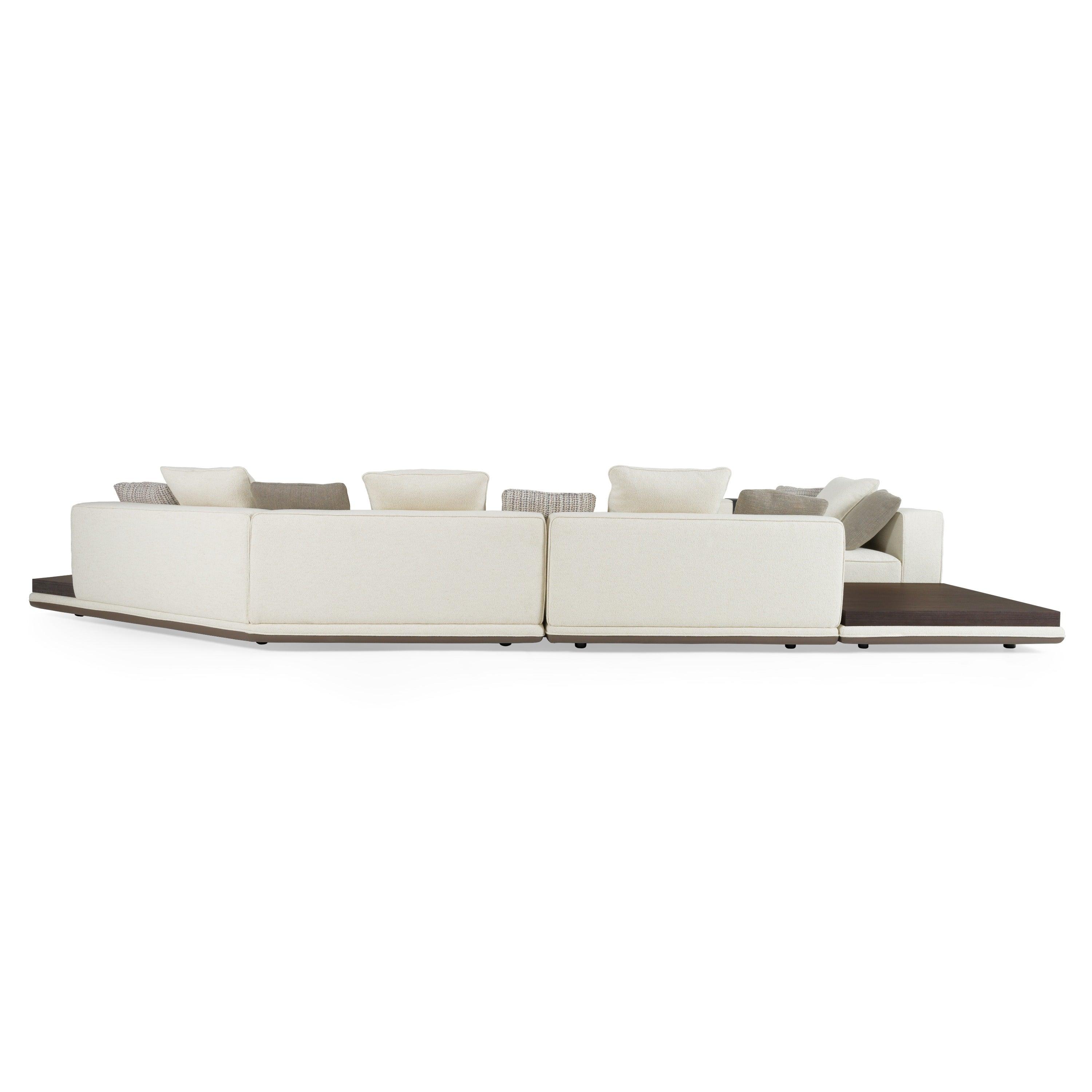 Siret Modern Fabric Modular Sectional Sofa W/ Coffee Table
