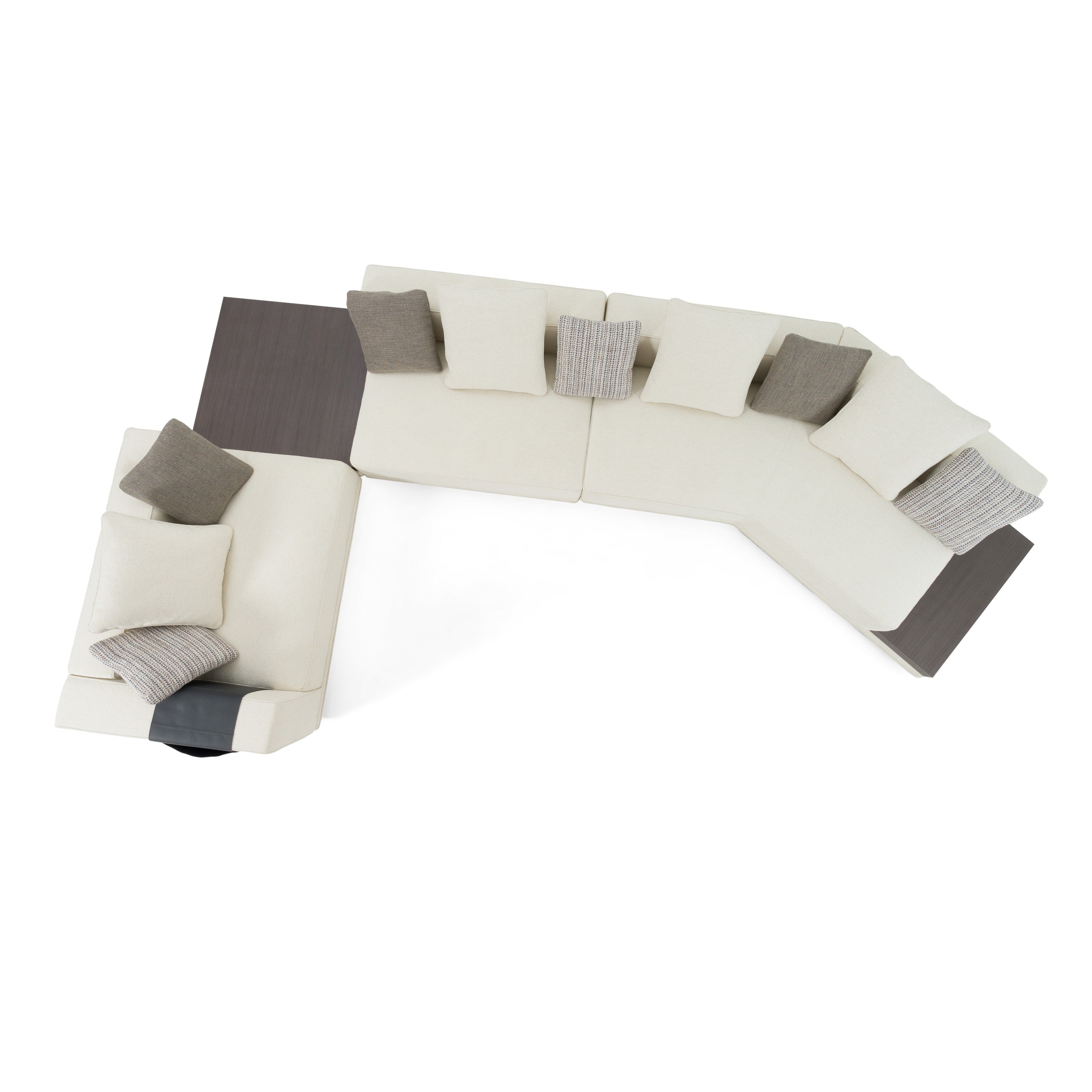 Siret Modern Fabric Modular Sectional Sofa W/ Coffee Table