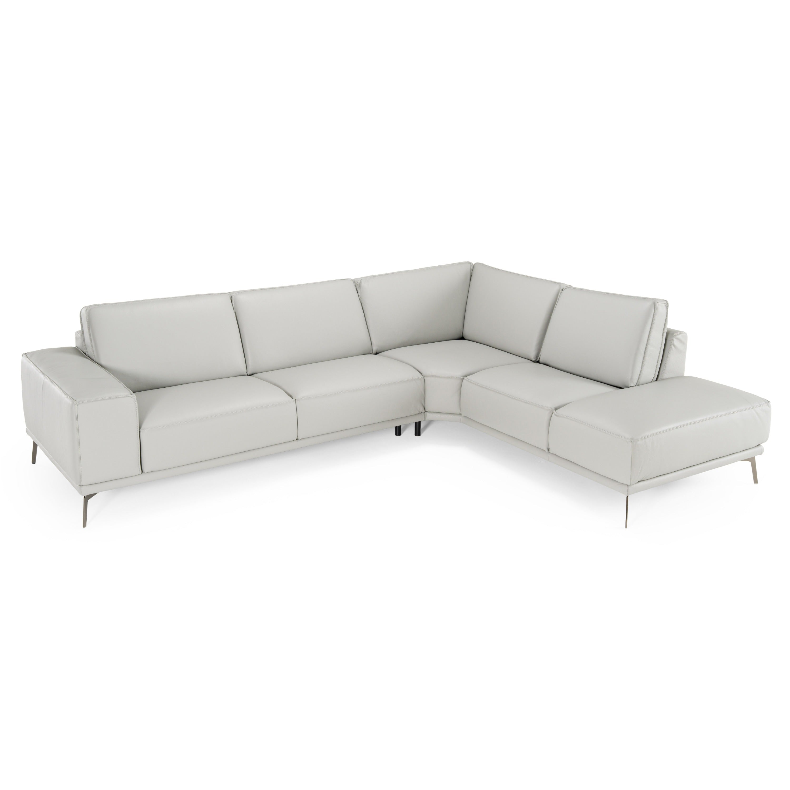 Soho Italian Right Facing Nirvana Leather Sectional Sofa