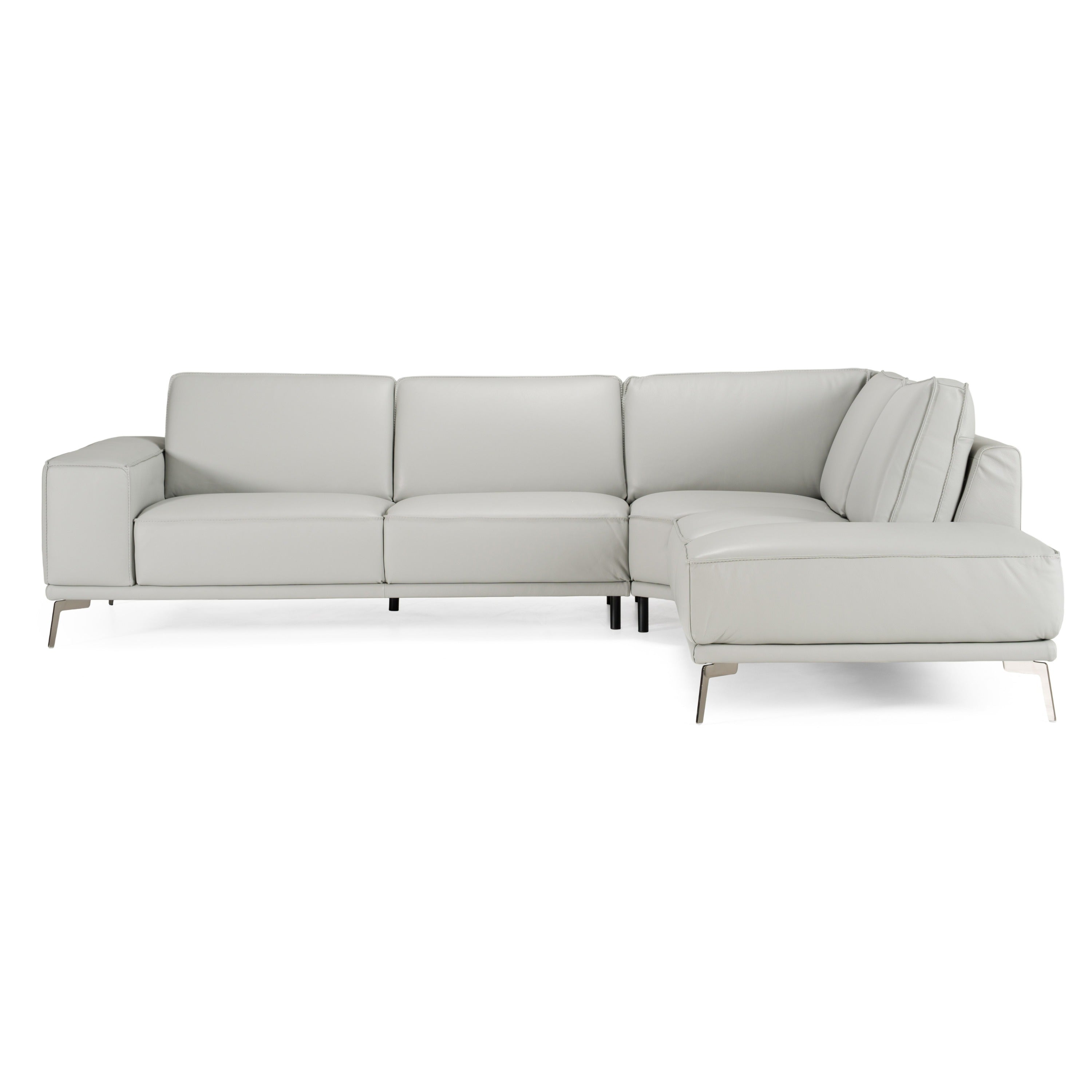 Soho Italian Right Facing Nirvana Leather Sectional Sofa