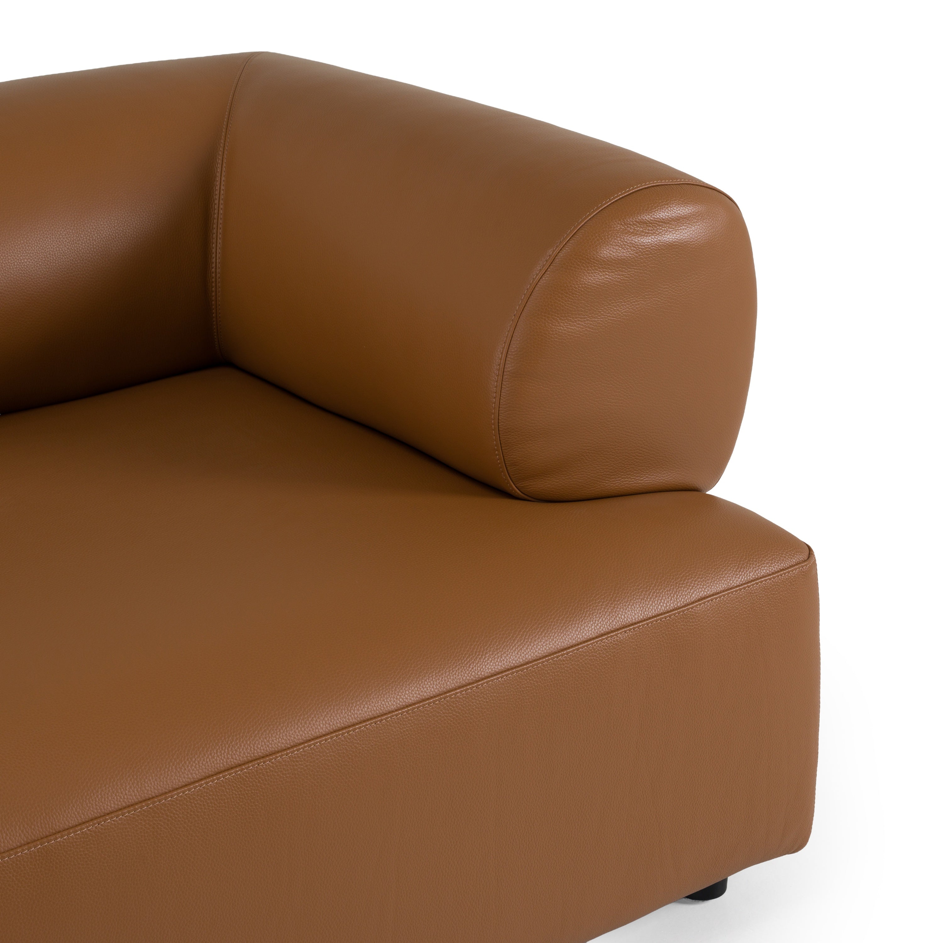 Stuart Contemporary Leather Left Facing Chaise Sectional Sofa