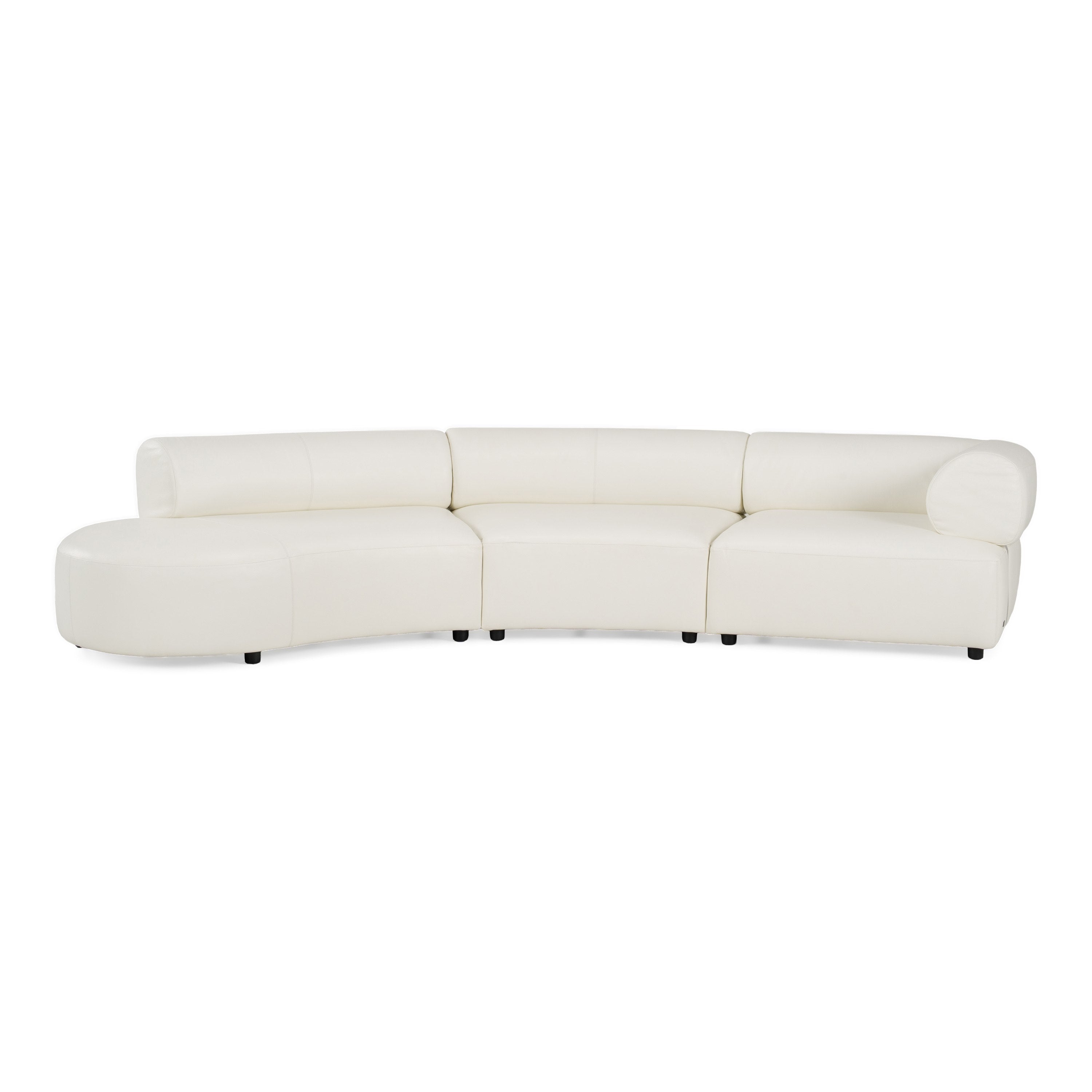 Stuart Contemporary Leather Left Facing Chaise Sectional Sofa