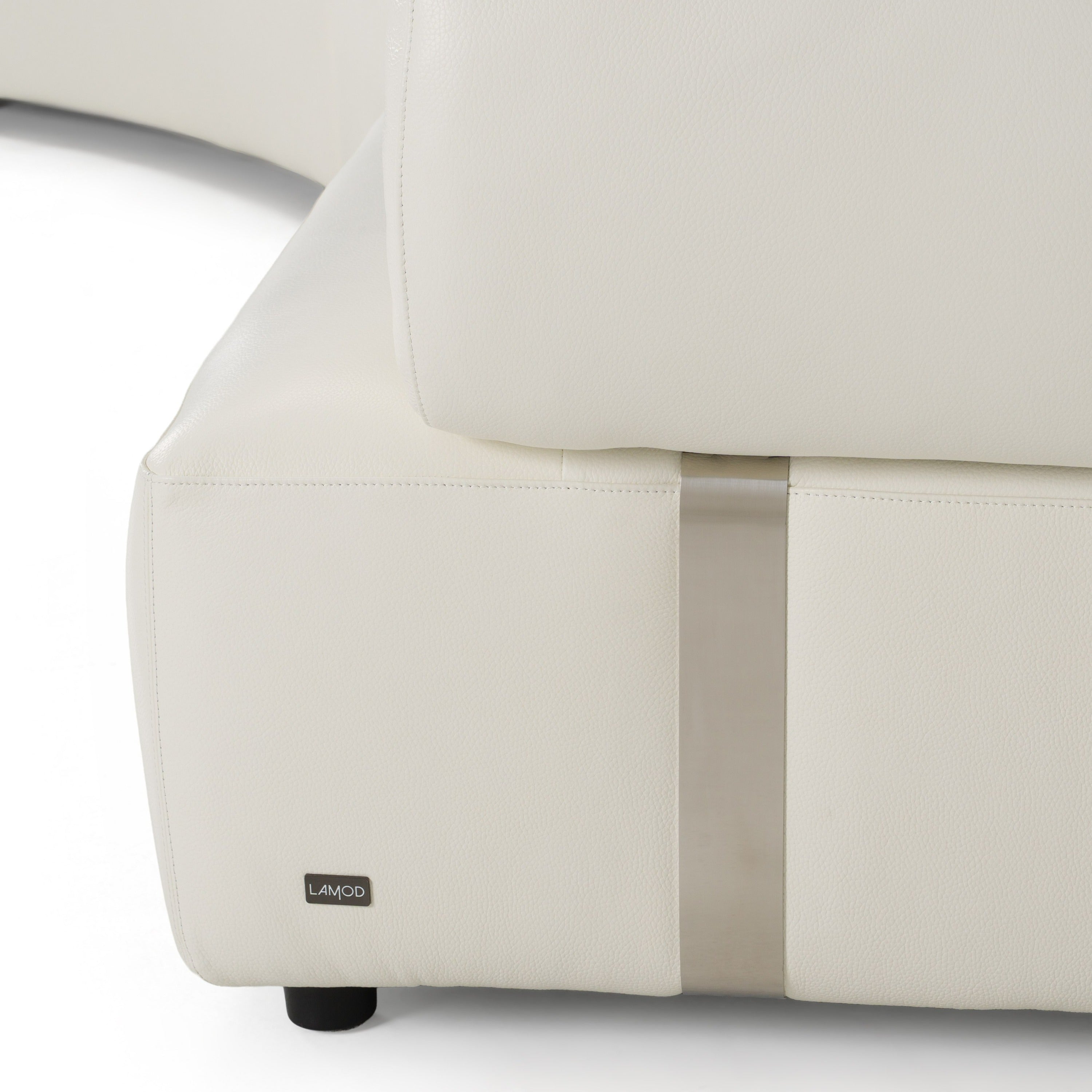 Stuart Contemporary Leather Left Facing Chaise Sectional Sofa