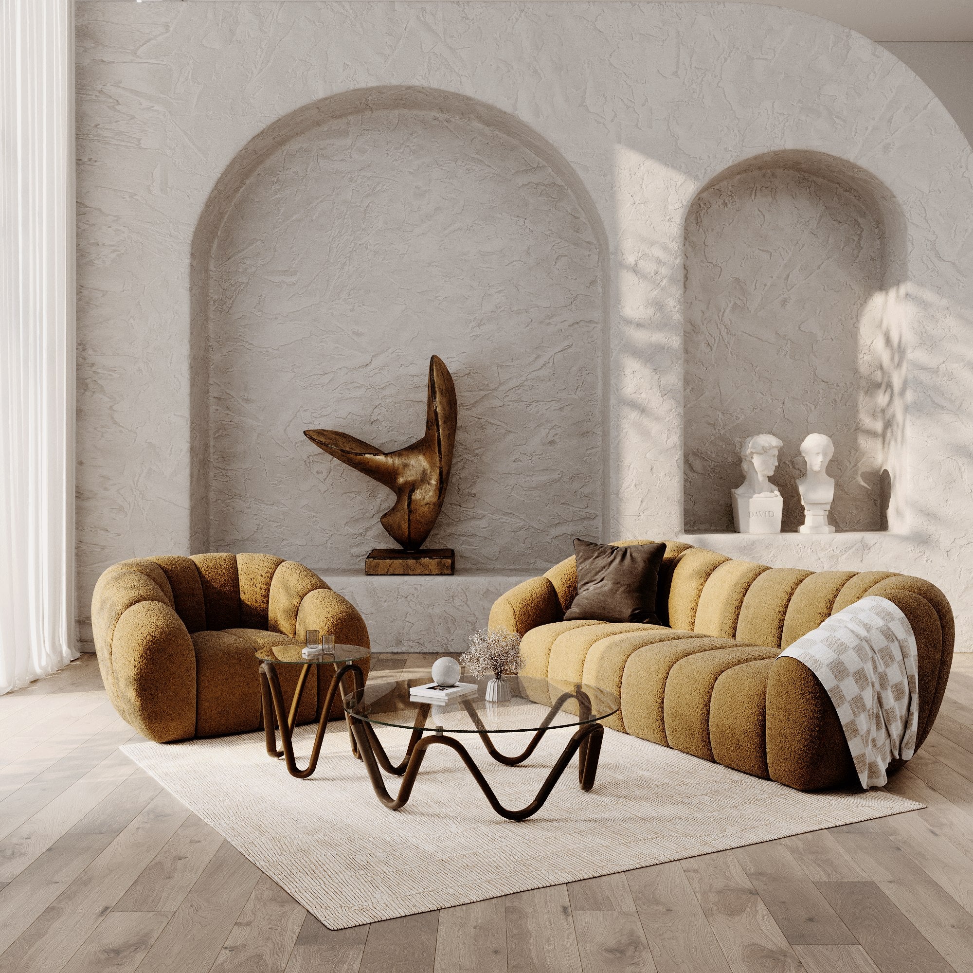 Suki Modern Fabric Sofa