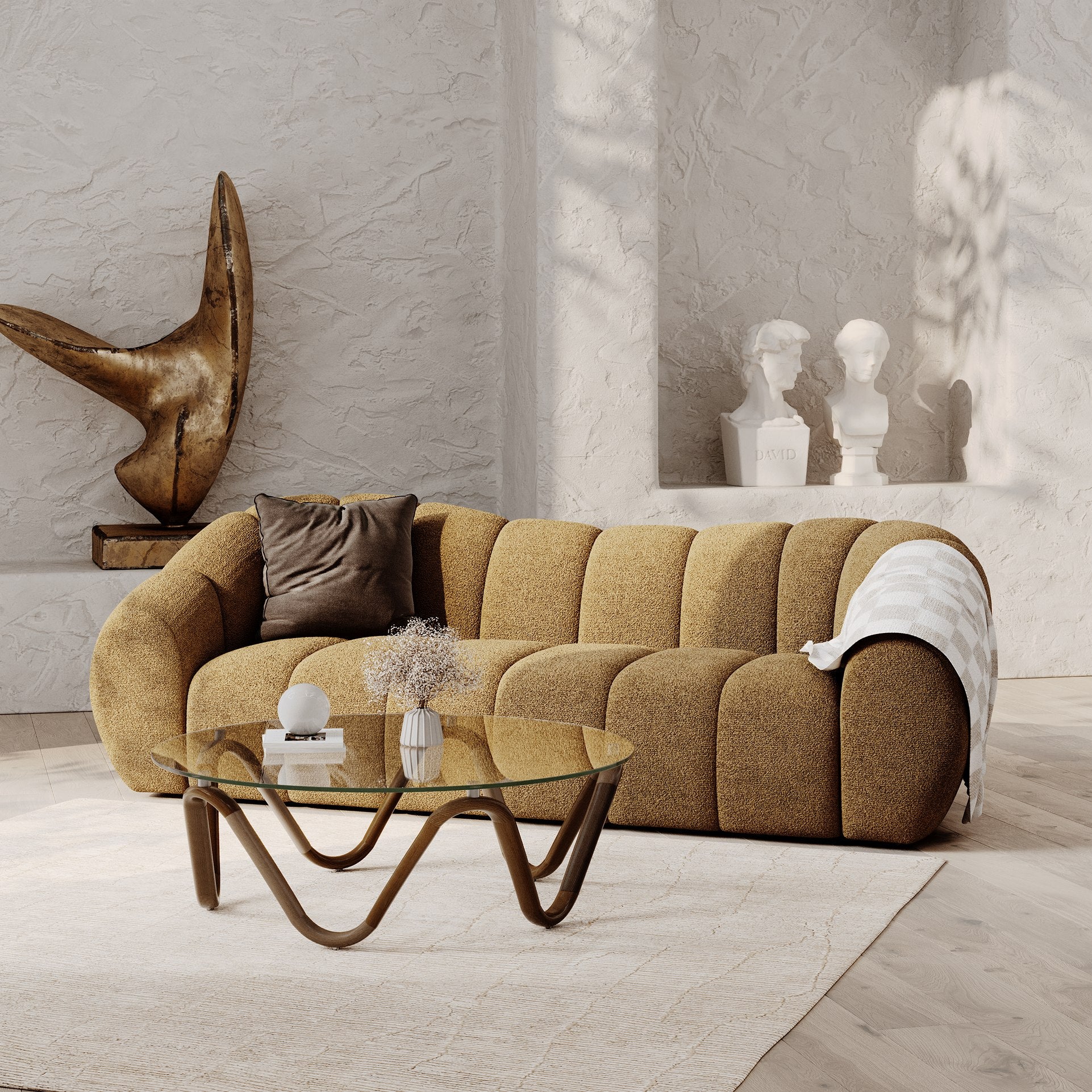 Suki Modern Fabric Sofa