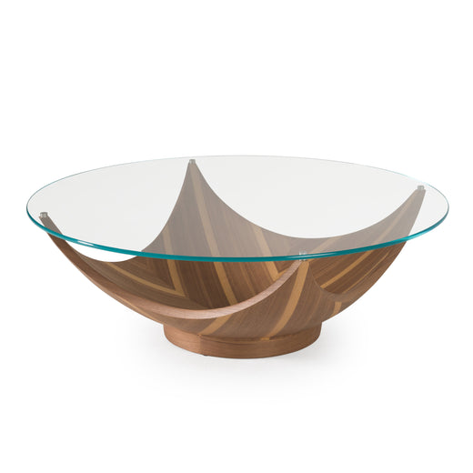 Sunrise Contemporary Glass and Round Coffee Table