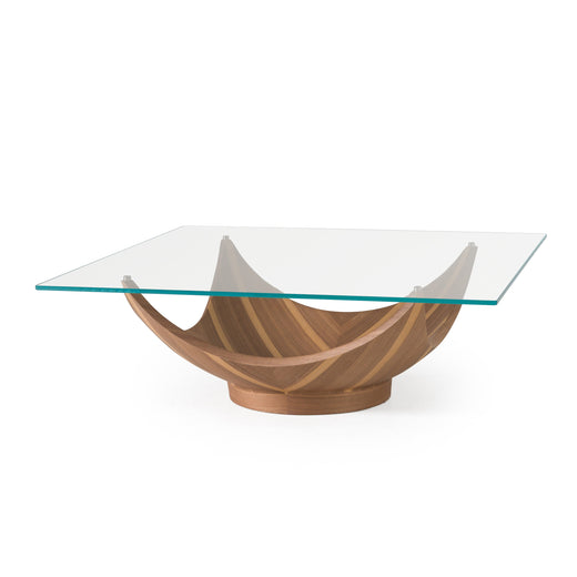 Sunrise Contemporary Glass and Square Coffee Table