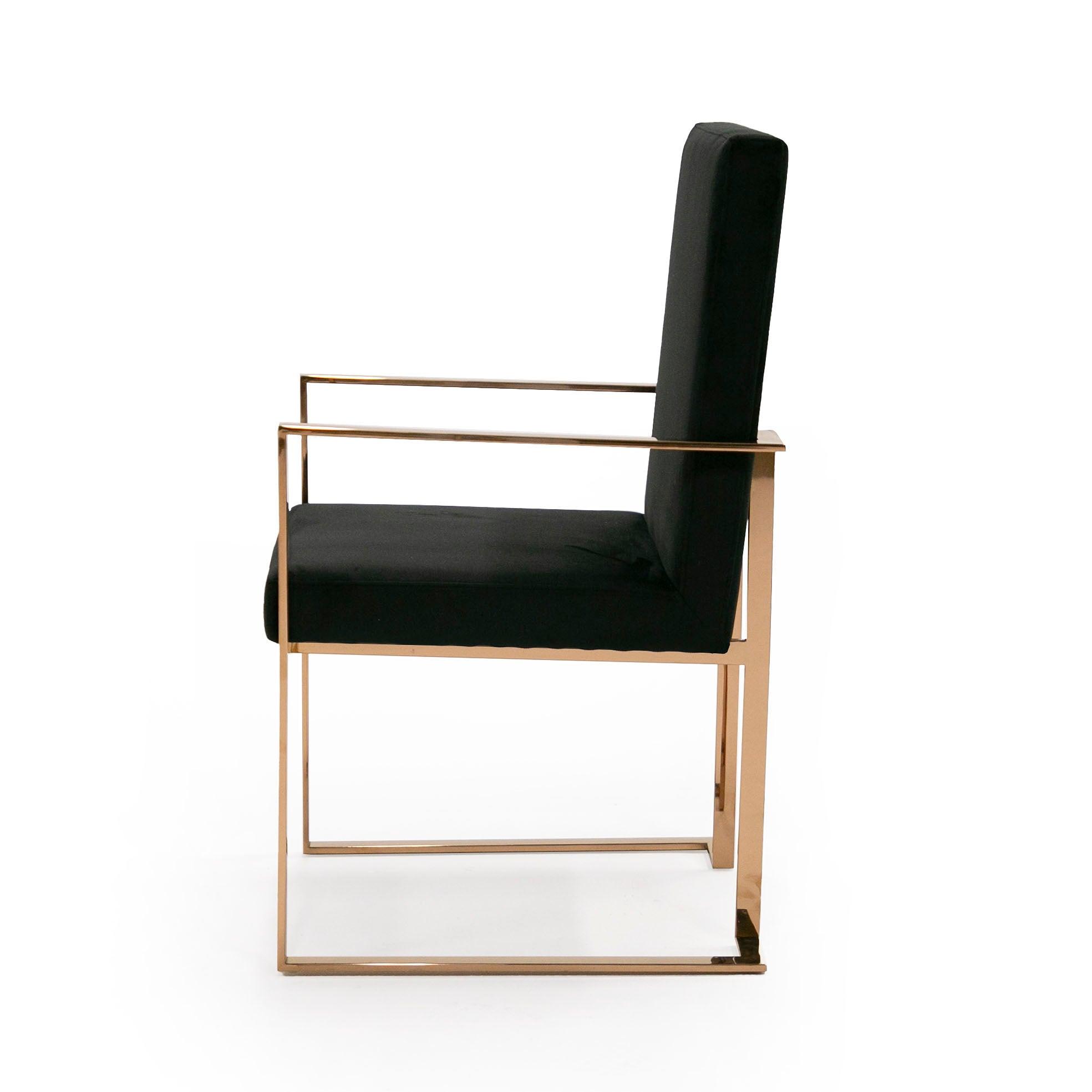 Modrest Trea Modern Velvet Rosegold Dining Chair