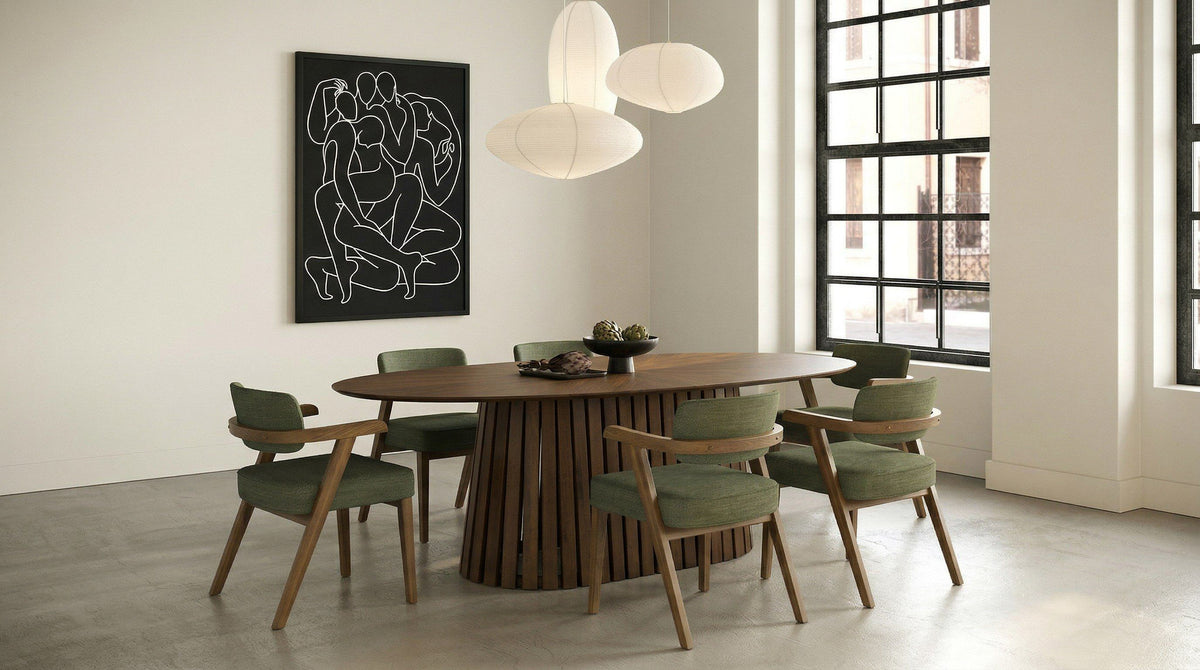 Truman Mid-Century Modern Oval Dining Table