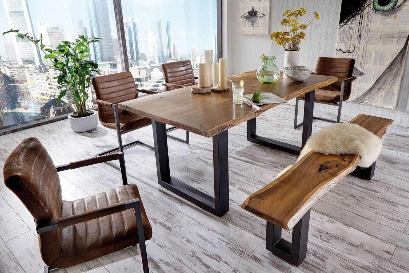 Modrest Taylor XLarge 102" Modern Live Edge Wood Dining Table