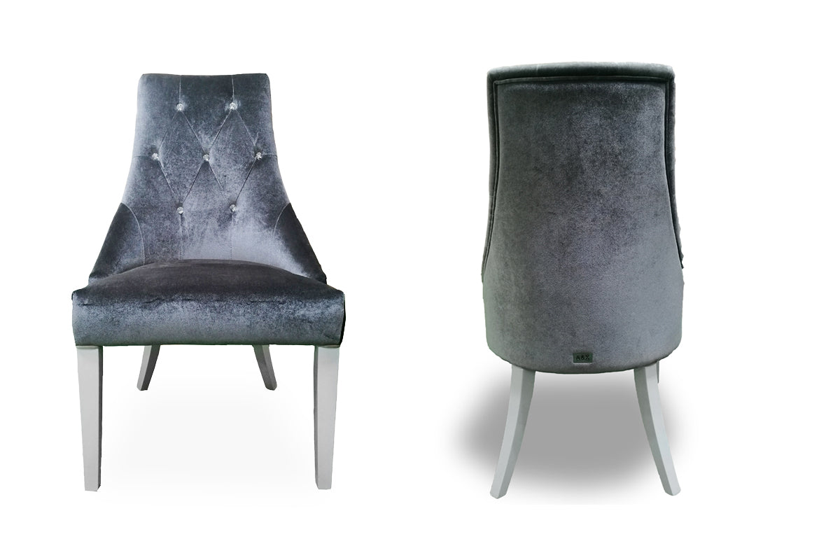 Charlotte Velour High Gloss Dining Chair (Set of 2)