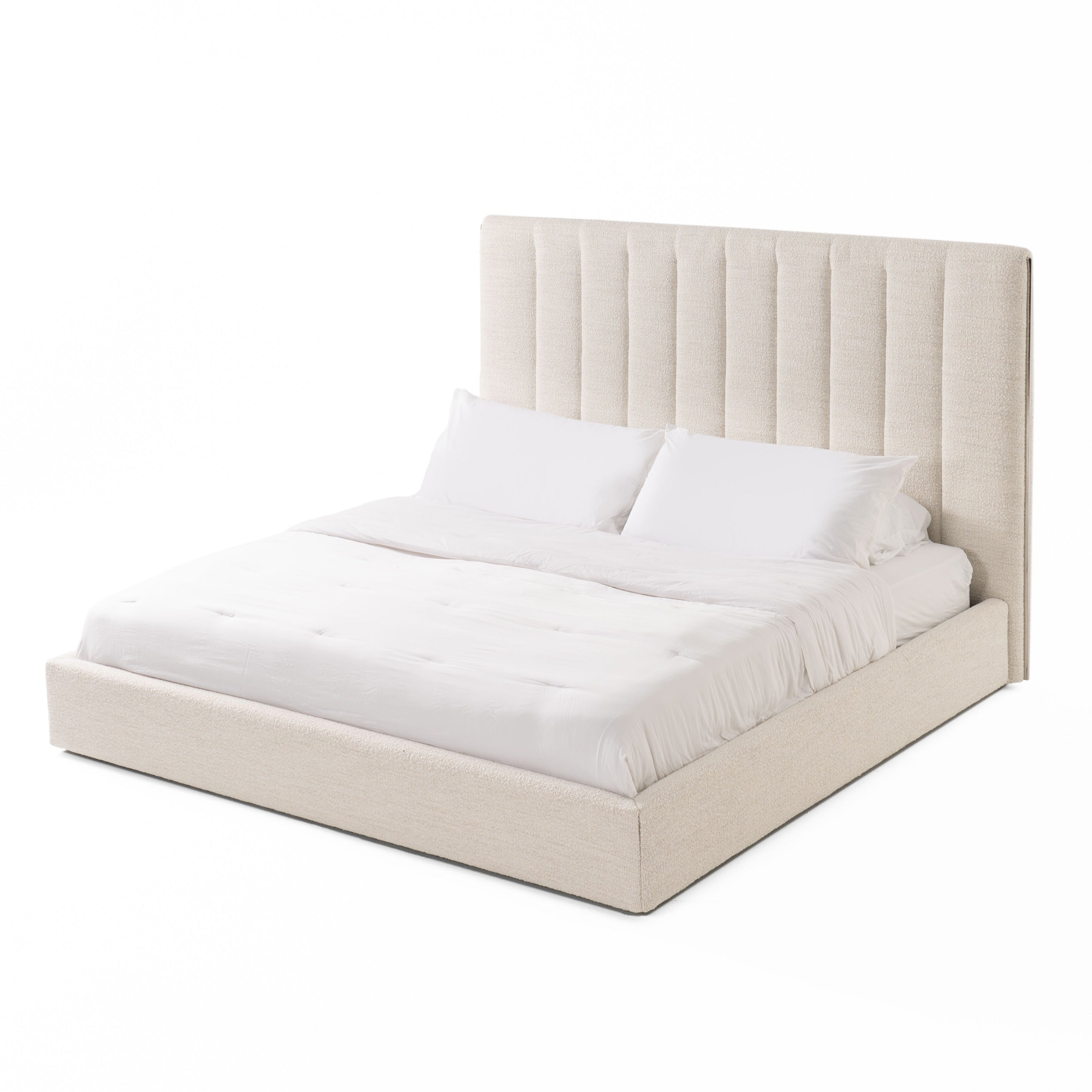 Modrest Valhalla - Contemporary White Fabric Bed-Bed-VIG-Wall2Wall Furnishings