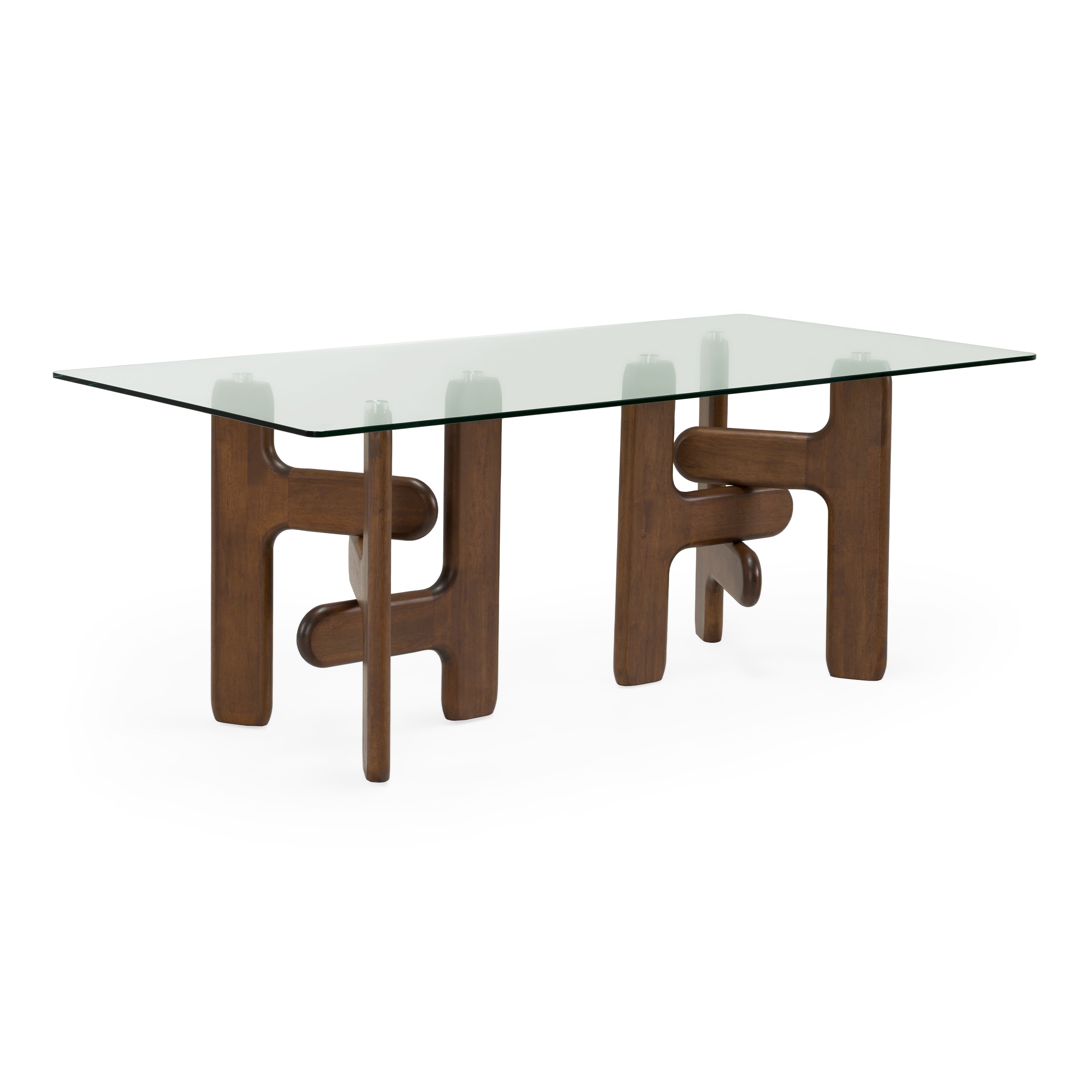 Velshi Modern Glass and Rectangular Dining Table